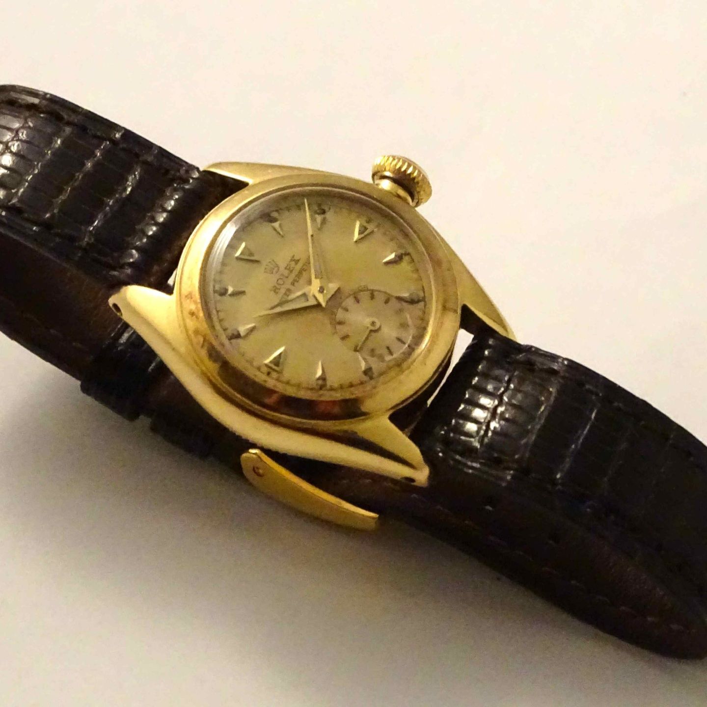 Rolex Vintage 4486 (1946) - Gold dial 24 mm Yellow Gold case (3/8)