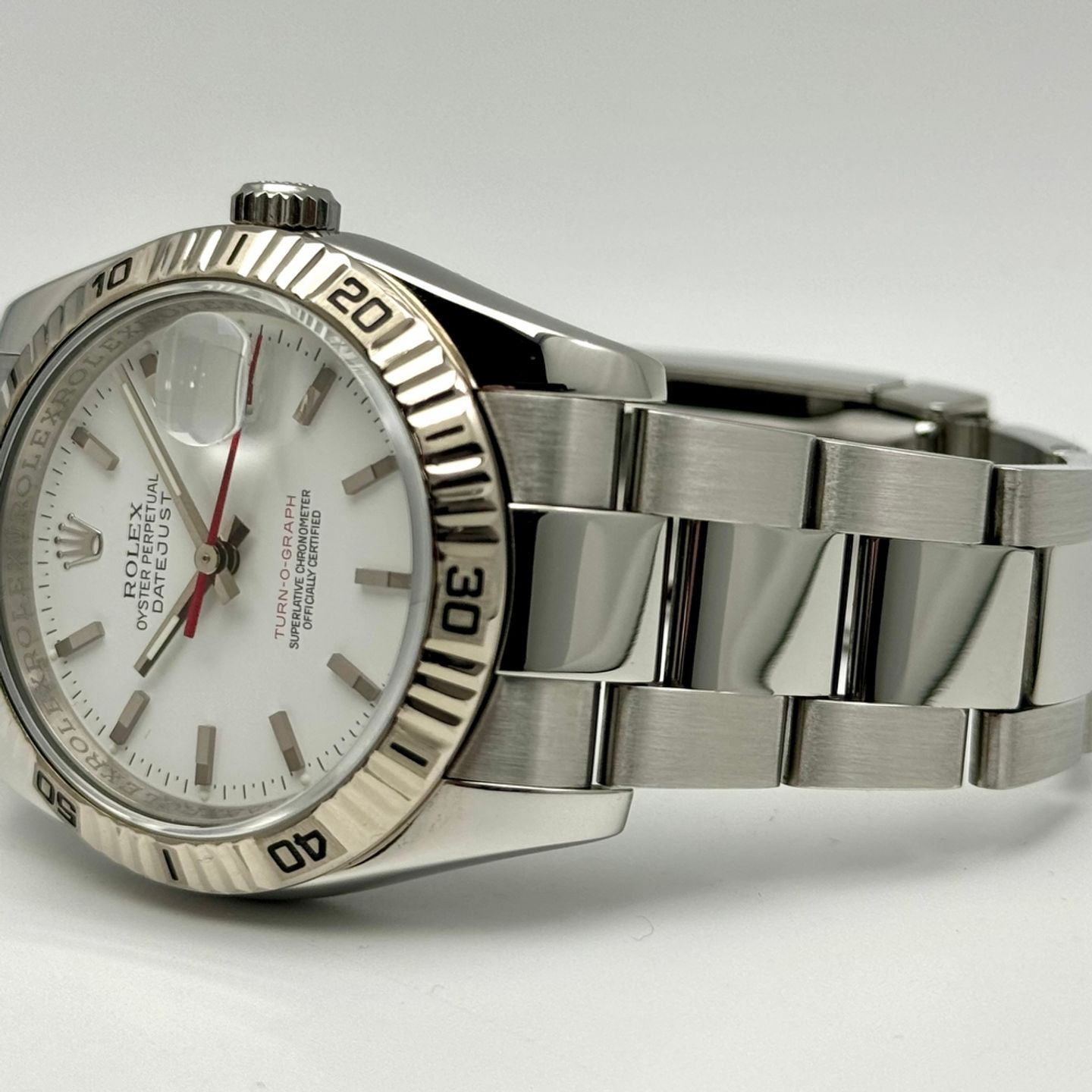 Rolex Datejust Turn-O-Graph 116264 (2005) - Wit wijzerplaat 36mm Staal (10/10)