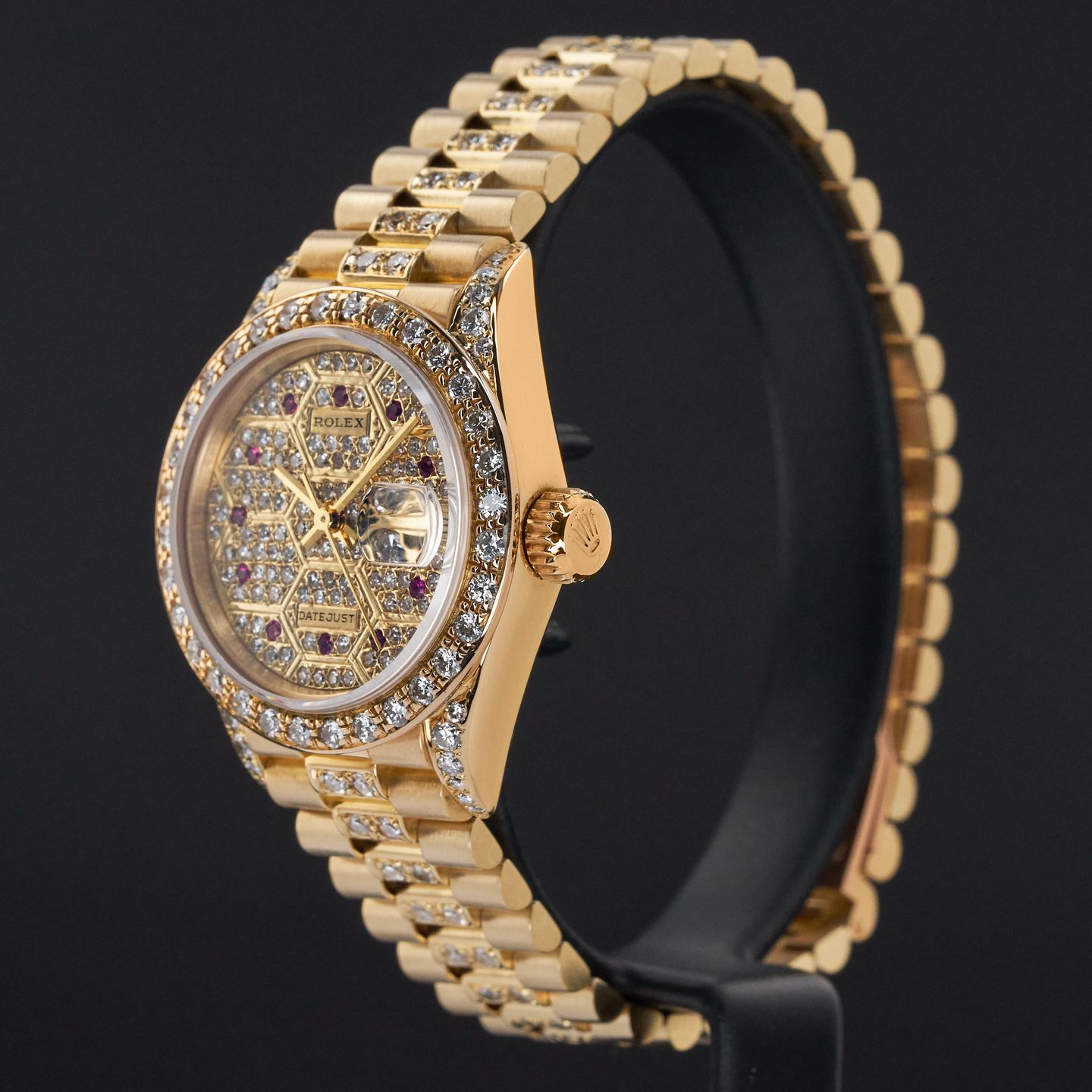 Rolex Lady-Datejust 69178 (1984) - Diamond dial 26 mm Yellow Gold case (4/7)