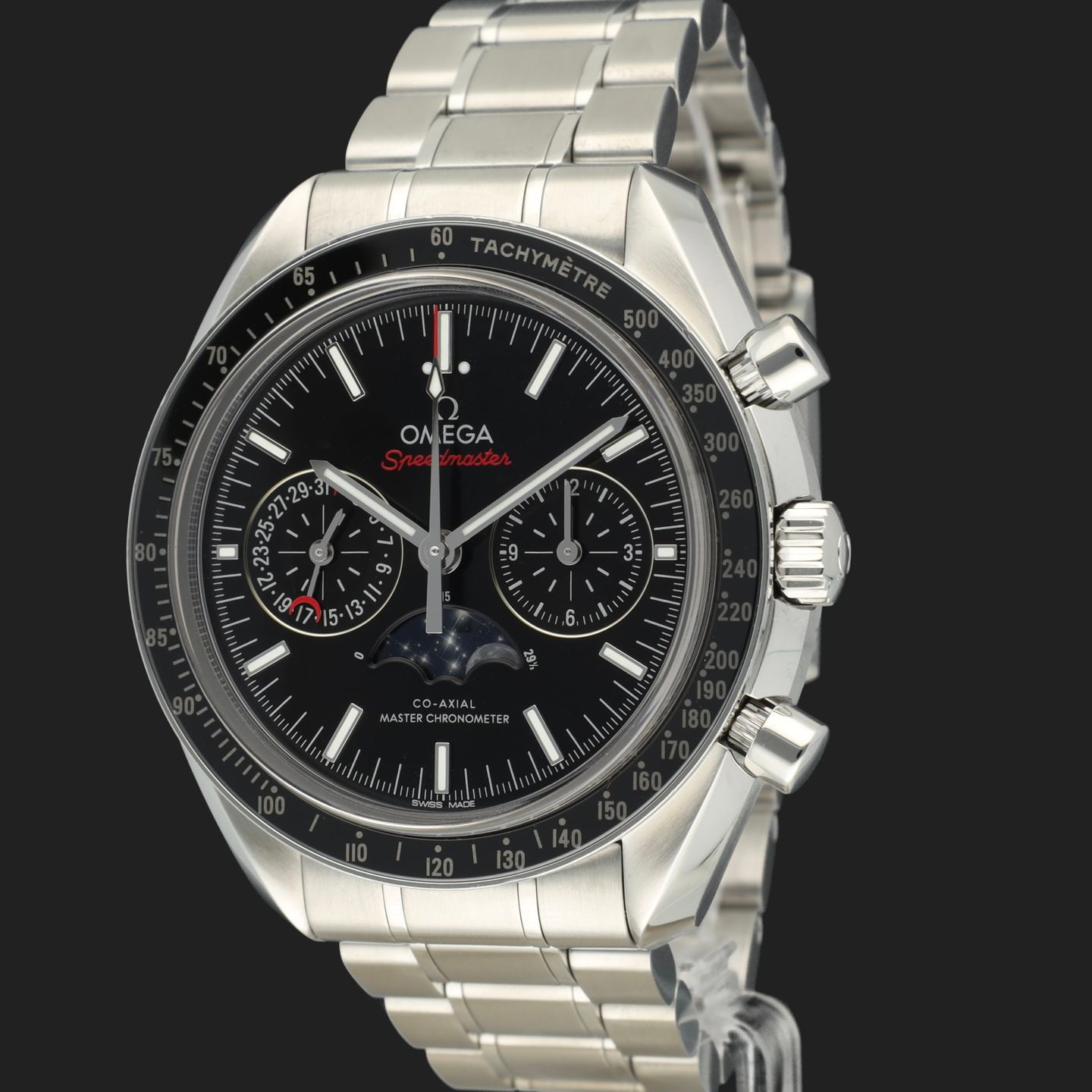 Omega Speedmaster Moonphase 304.30.44.52.01.001 (2018) - Black dial 44 mm Steel case (1/8)