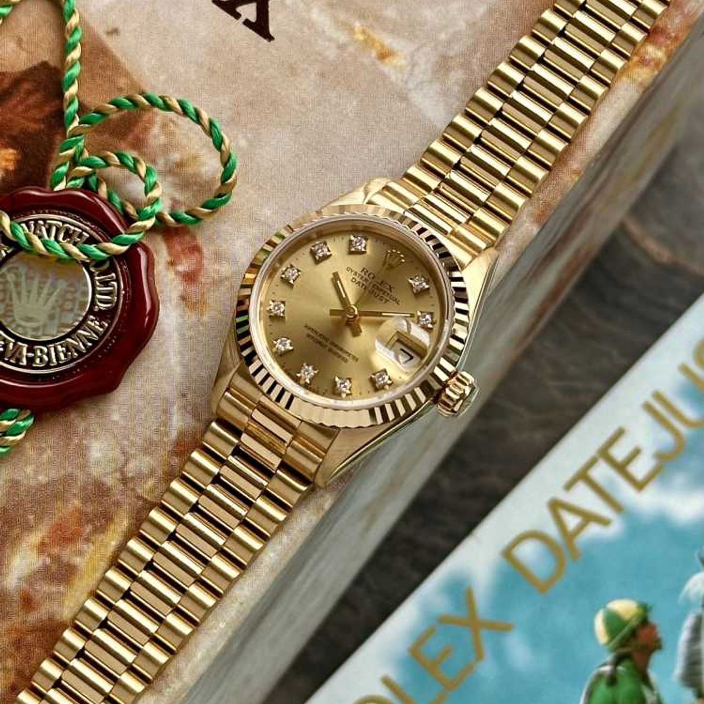 Rolex Lady-Datejust 69178 (1990) - Goud wijzerplaat 26mm Geelgoud (3/8)