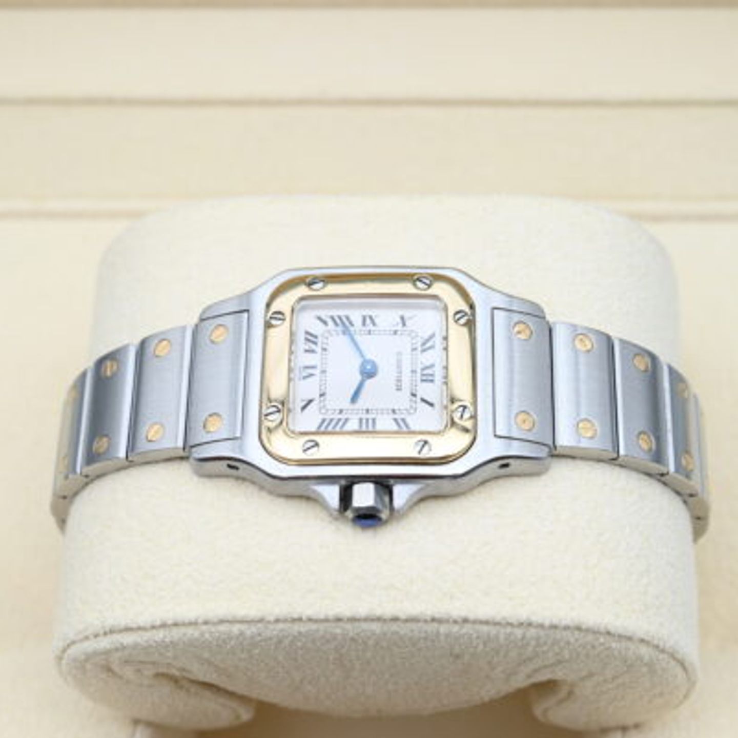 Cartier Santos Galbée 1567 (1999) - White dial 24 mm Gold/Steel case (4/8)