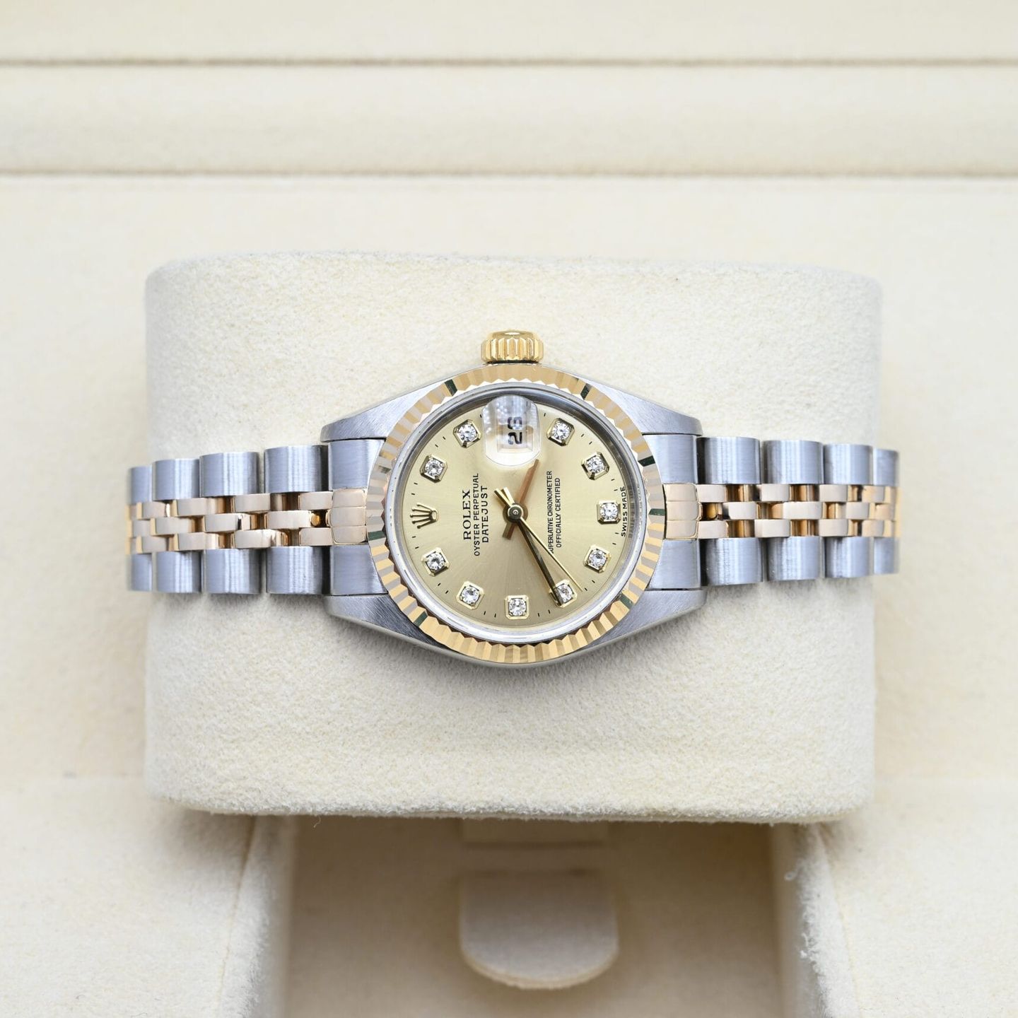 Rolex Lady-Datejust 69173 (1994) - Zwart wijzerplaat 26mm Goud/Staal (5/7)