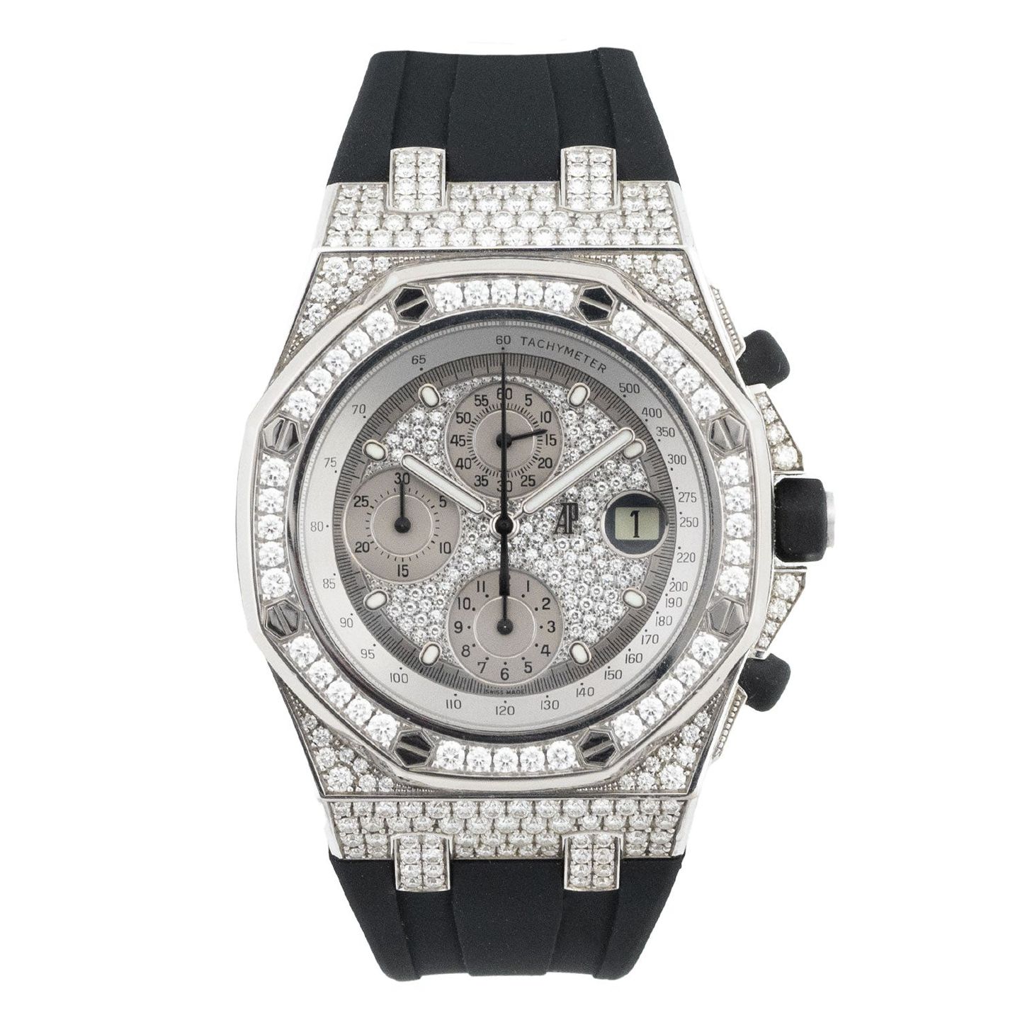 Audemars Piguet Royal Oak Offshore 26067BC.ZZ.D002CR.01 (2013) - Diamant wijzerplaat 42mm Witgoud (1/7)