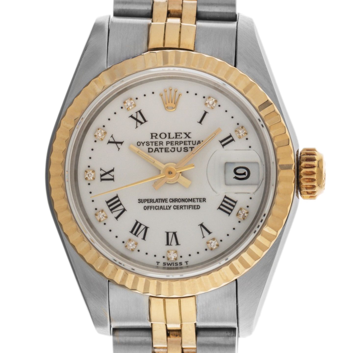 Rolex Lady-Datejust 69173 (1987) - White dial 26 mm Gold/Steel case (1/8)