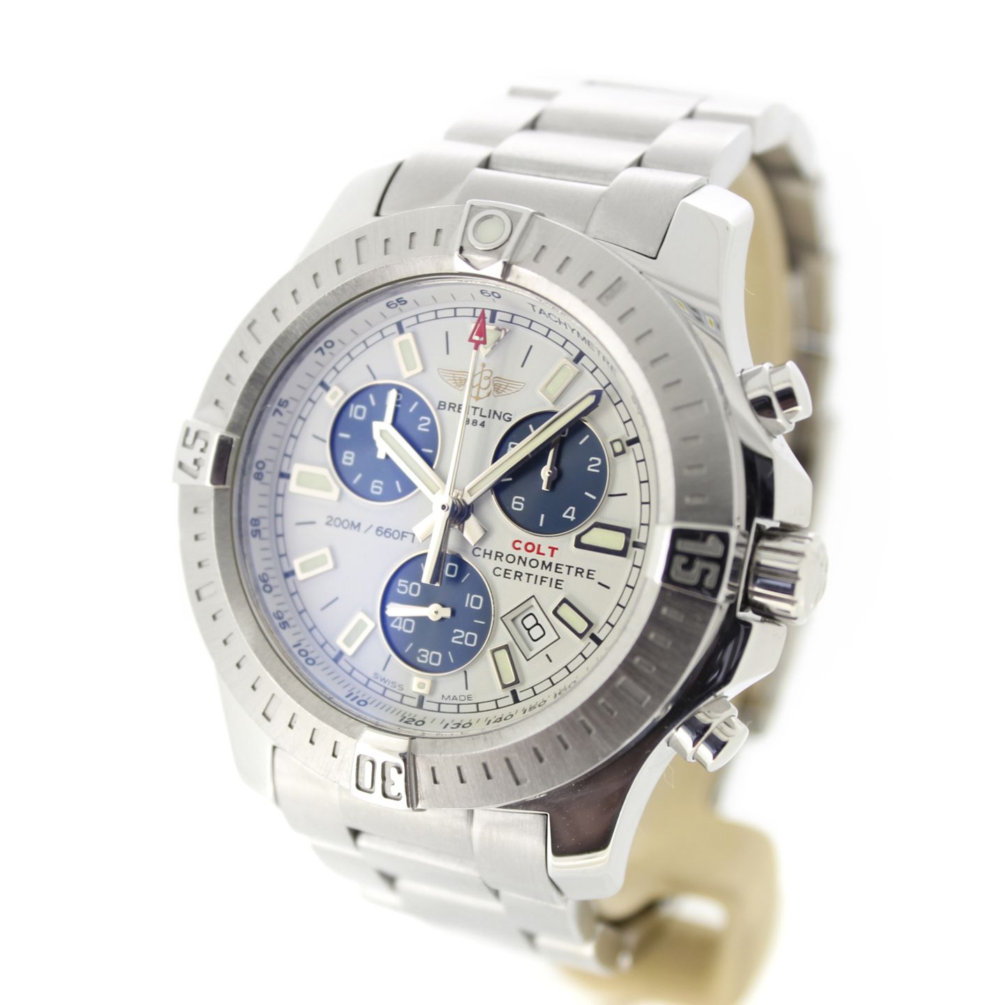 Breitling Colt Chronograph A7338811/G790-173A (2016) - Wit wijzerplaat 44mm Staal (4/7)