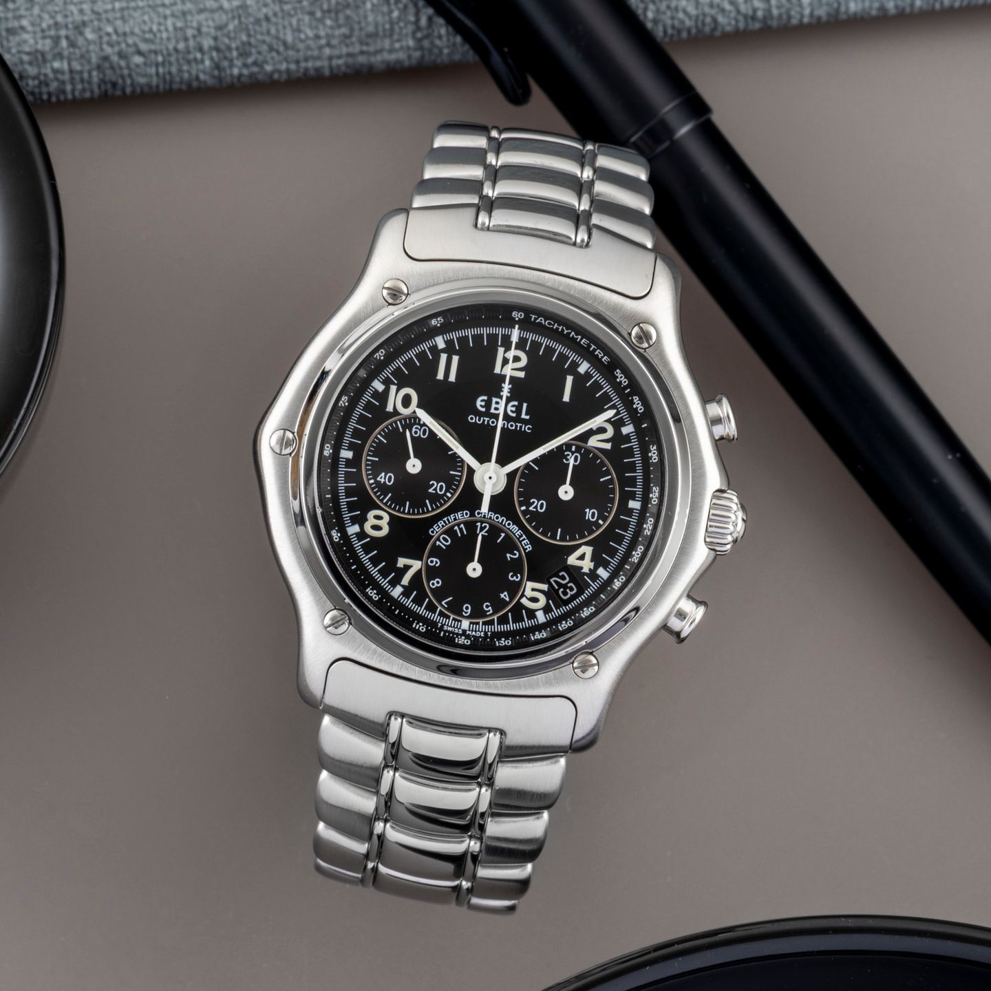 Ebel Le Modulor 9137240 (2003) - Zwart wijzerplaat 41mm Staal (1/8)