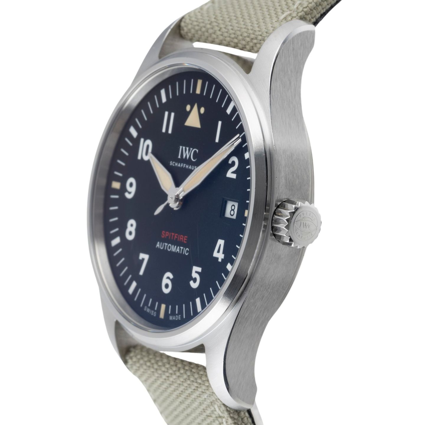 IWC Pilot Spitfire Chronograph IW326803 (Onbekend (willekeurig serienummer)) - Zwart wijzerplaat 39mm Staal (6/8)