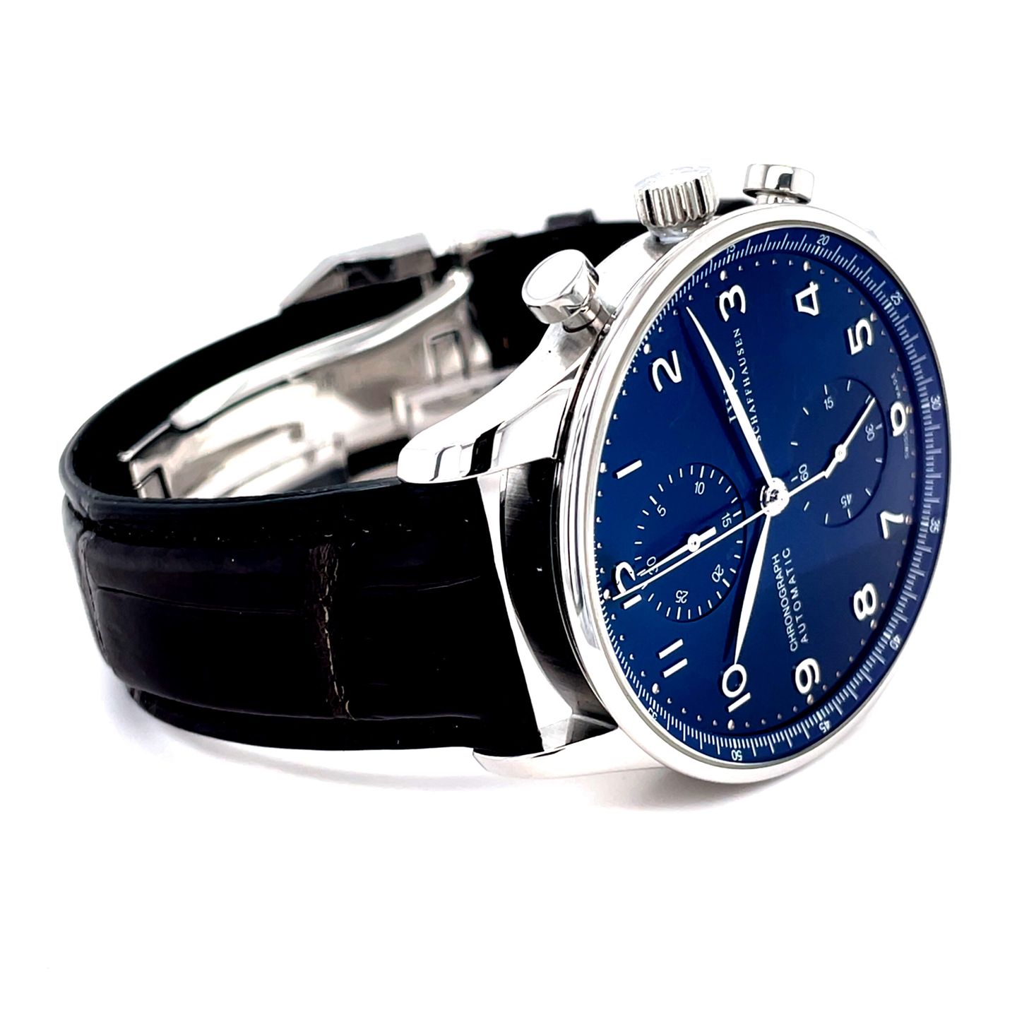 IWC Portuguese Chronograph IW371491 (2019) - Blue dial 41 mm Steel case (4/8)