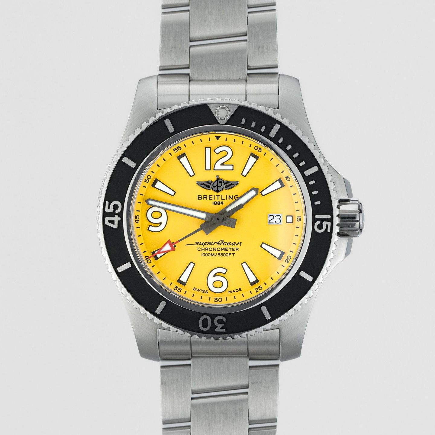 Breitling Superocean 44 A17367021I1A1 (2022) - Geel wijzerplaat 44mm Staal (1/8)