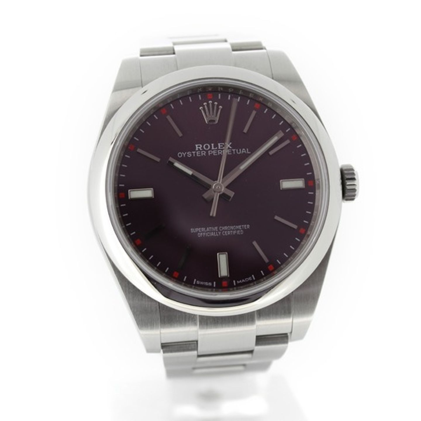 Rolex Oyster Perpetual 39 114300 (2017) - Purple dial 39 mm Steel case (4/7)