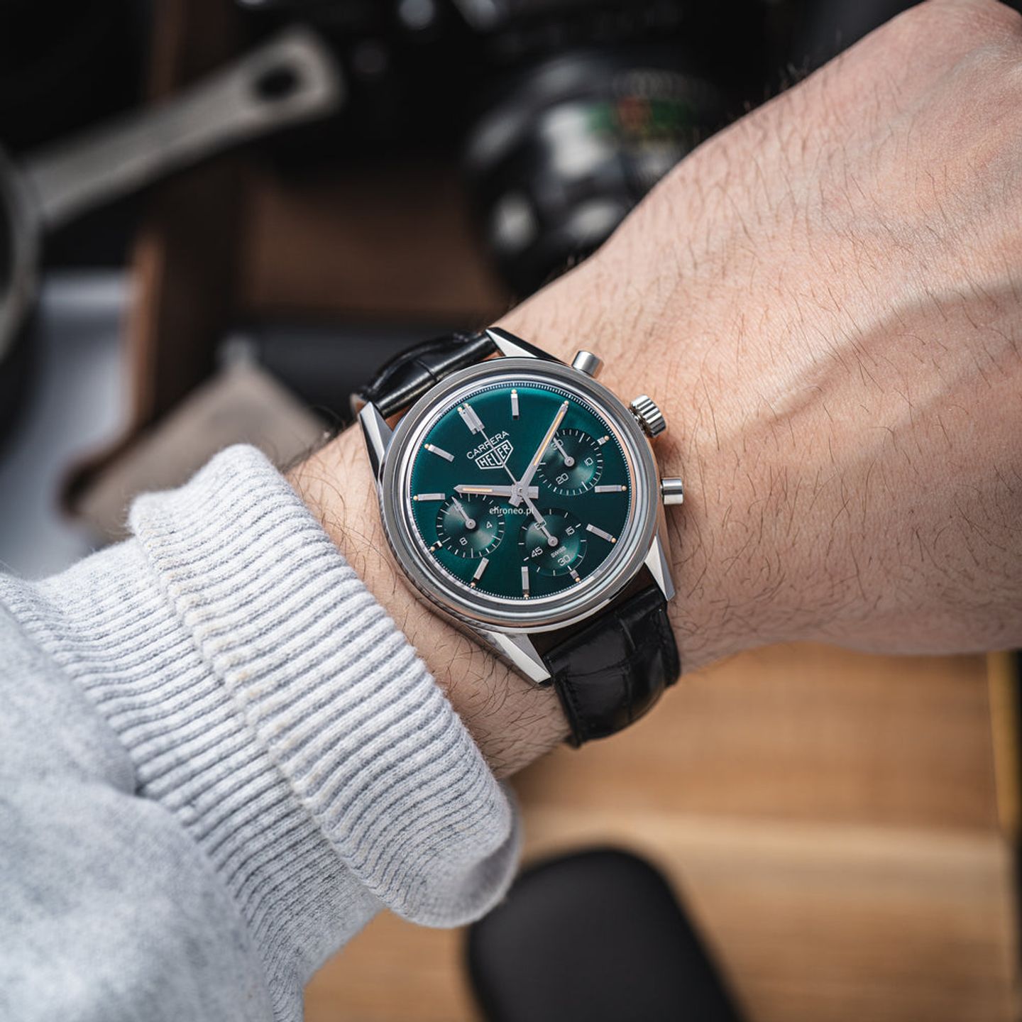 TAG Heuer Carrera CBK221F.FC6479 (2021) - Green dial 39 mm Steel case (6/8)