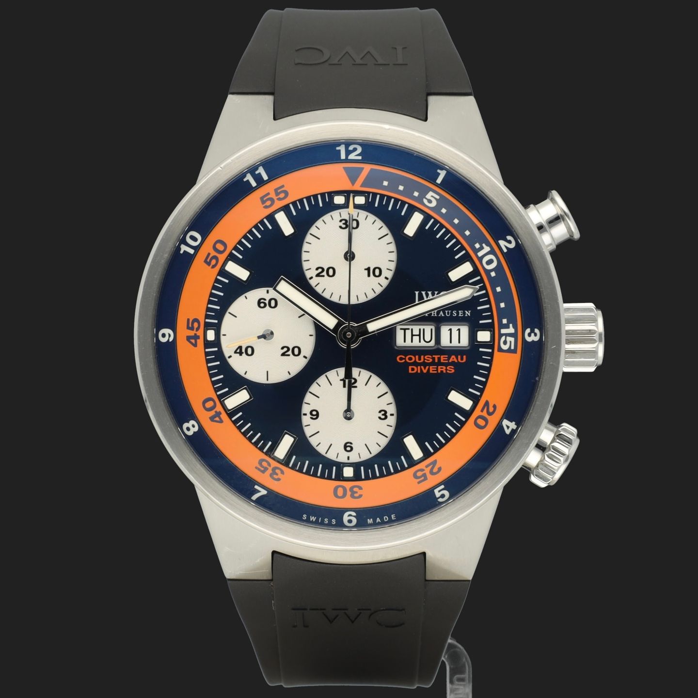 IWC Aquatimer Chronograph IW378101 (2008) - Blue dial 43 mm Steel case (3/8)