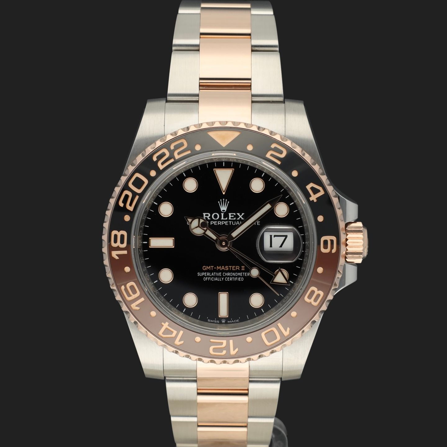 Rolex GMT-Master II 126711CHNR (2018) - Black dial 40 mm Gold/Steel case (3/8)