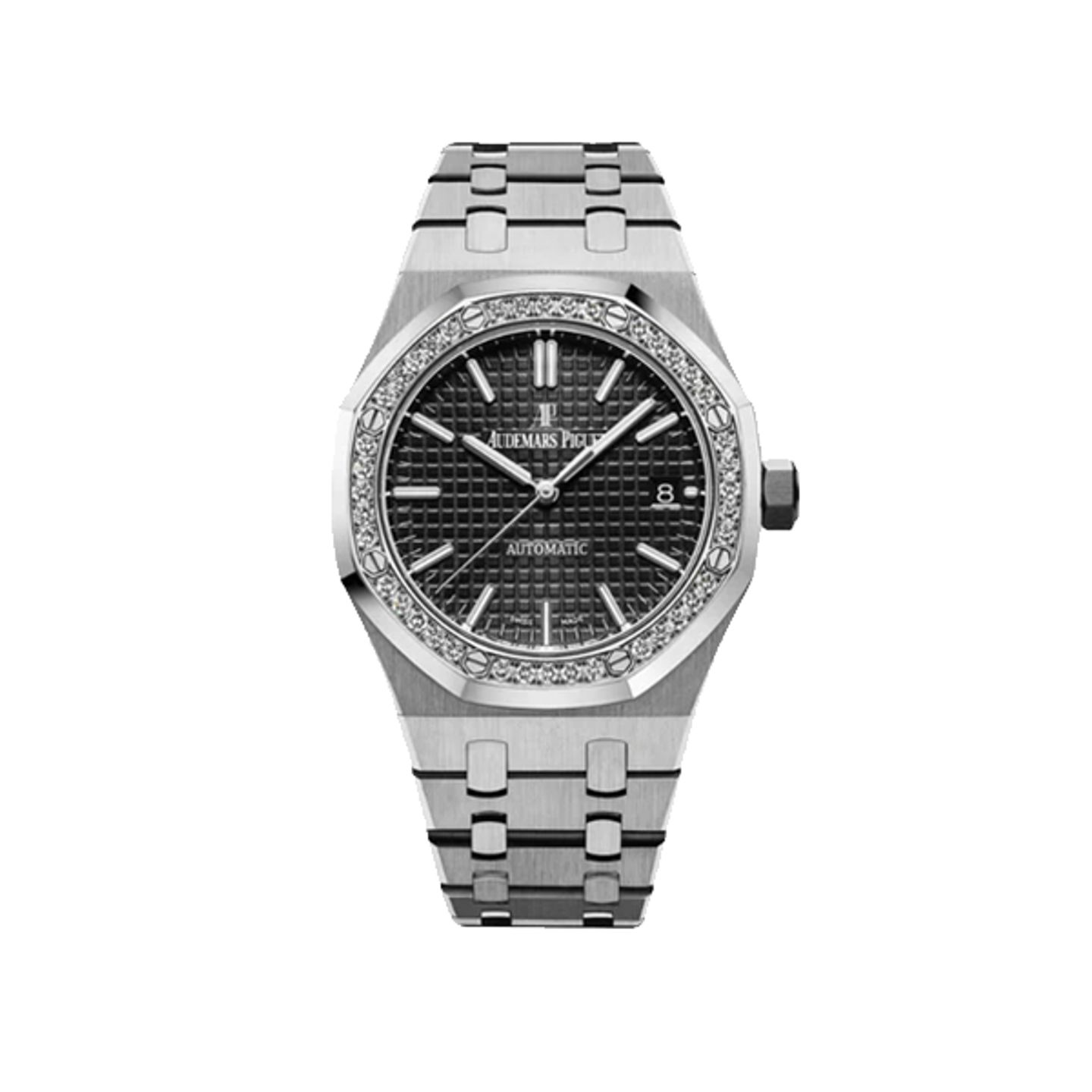 Audemars Piguet Royal Oak Lady 15451ST.ZZ.1256ST.01 (2014) - Black dial 37 mm Steel case (1/8)