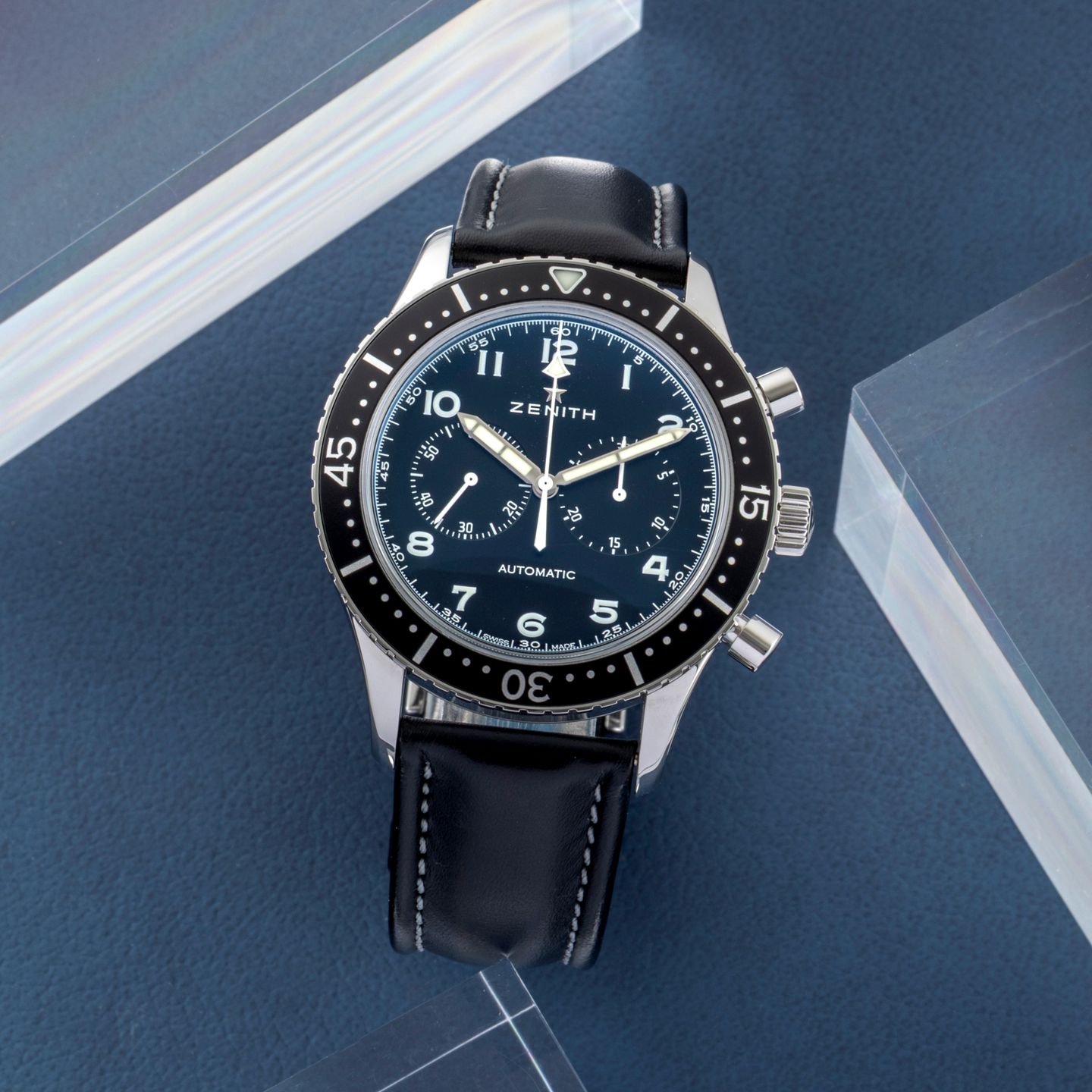 Zenith Pilot 03.2240.4069/21.C803 (2016) - Zwart wijzerplaat 43mm Staal (1/8)