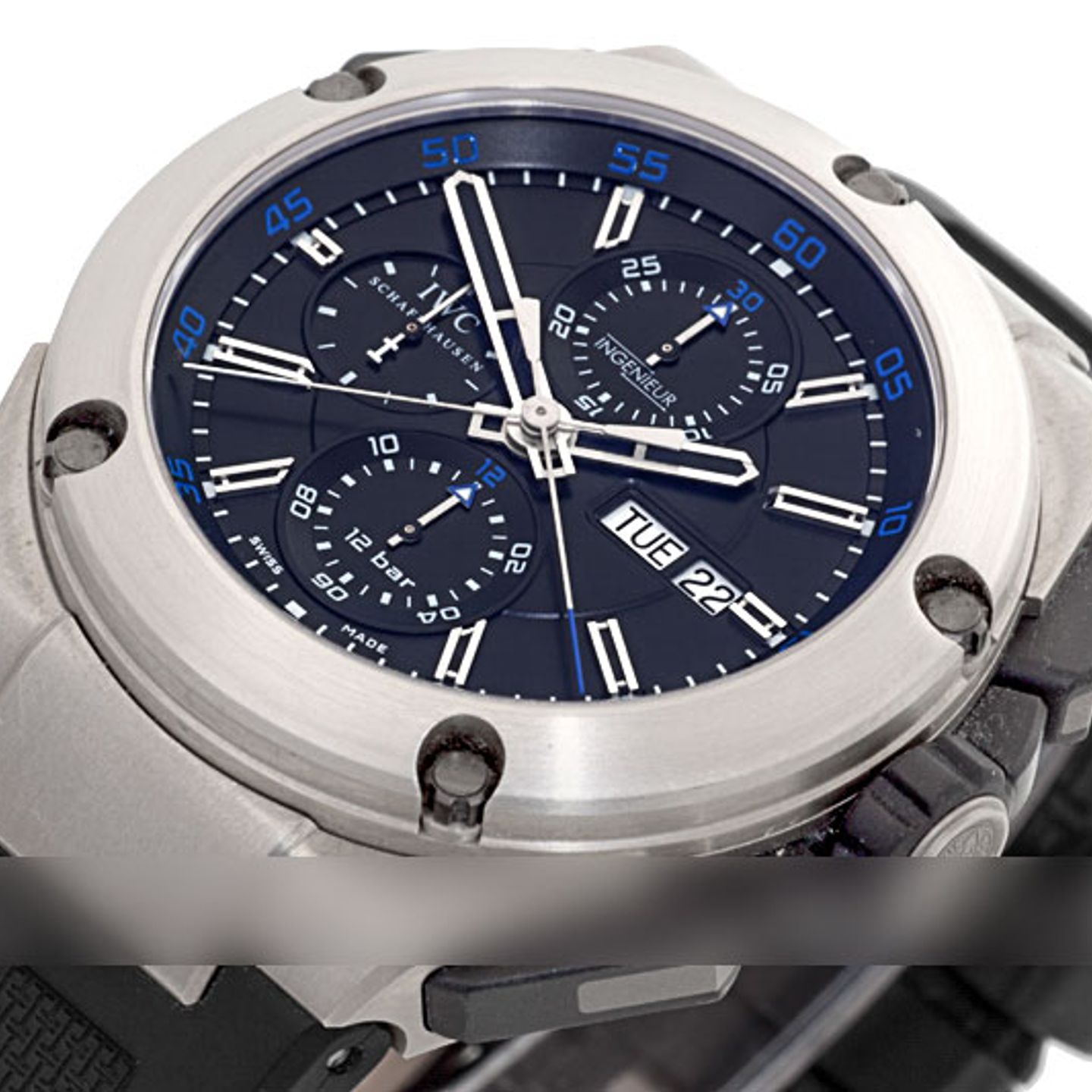 IWC Ingenieur Double Chronograph Titanium IW376501 (2012) - Zwart wijzerplaat 45mm Titanium (2/4)