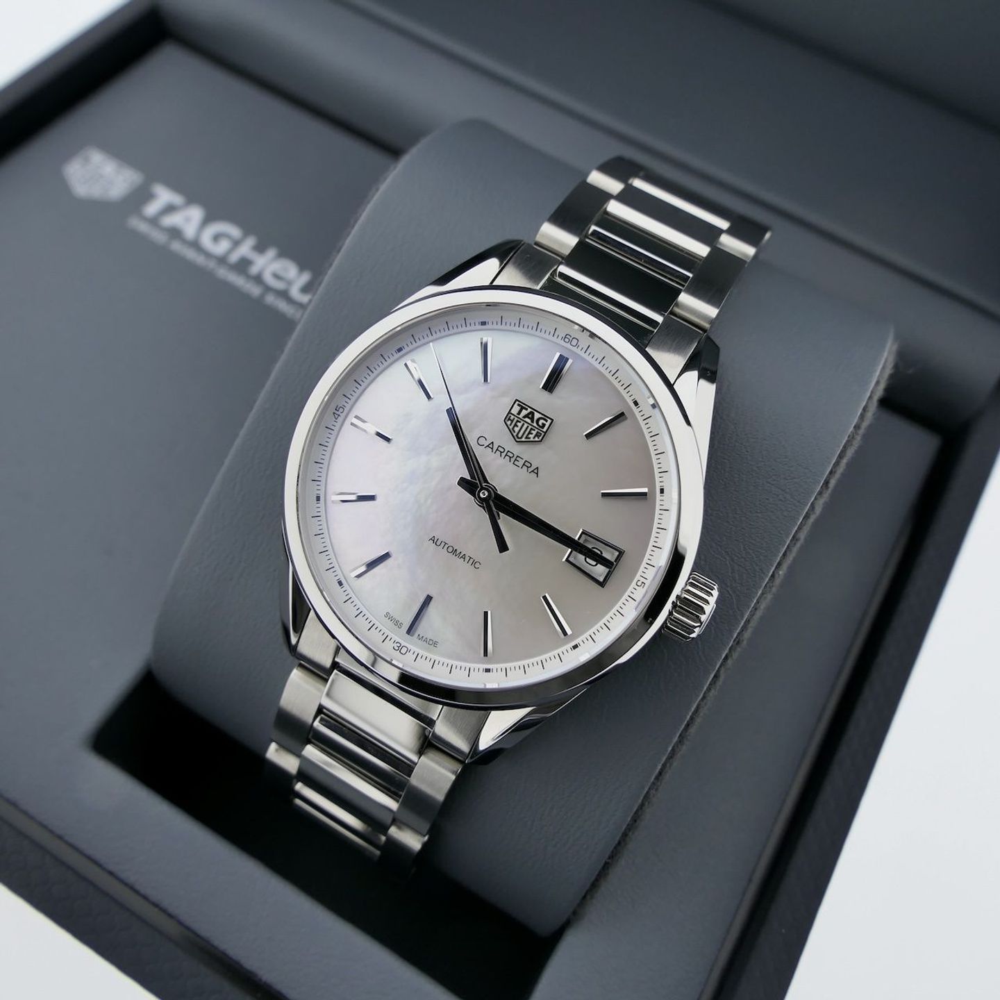 TAG Heuer Carrera Lady WBK2311.FC8258 (2024) - White dial 36 mm Steel case (8/8)