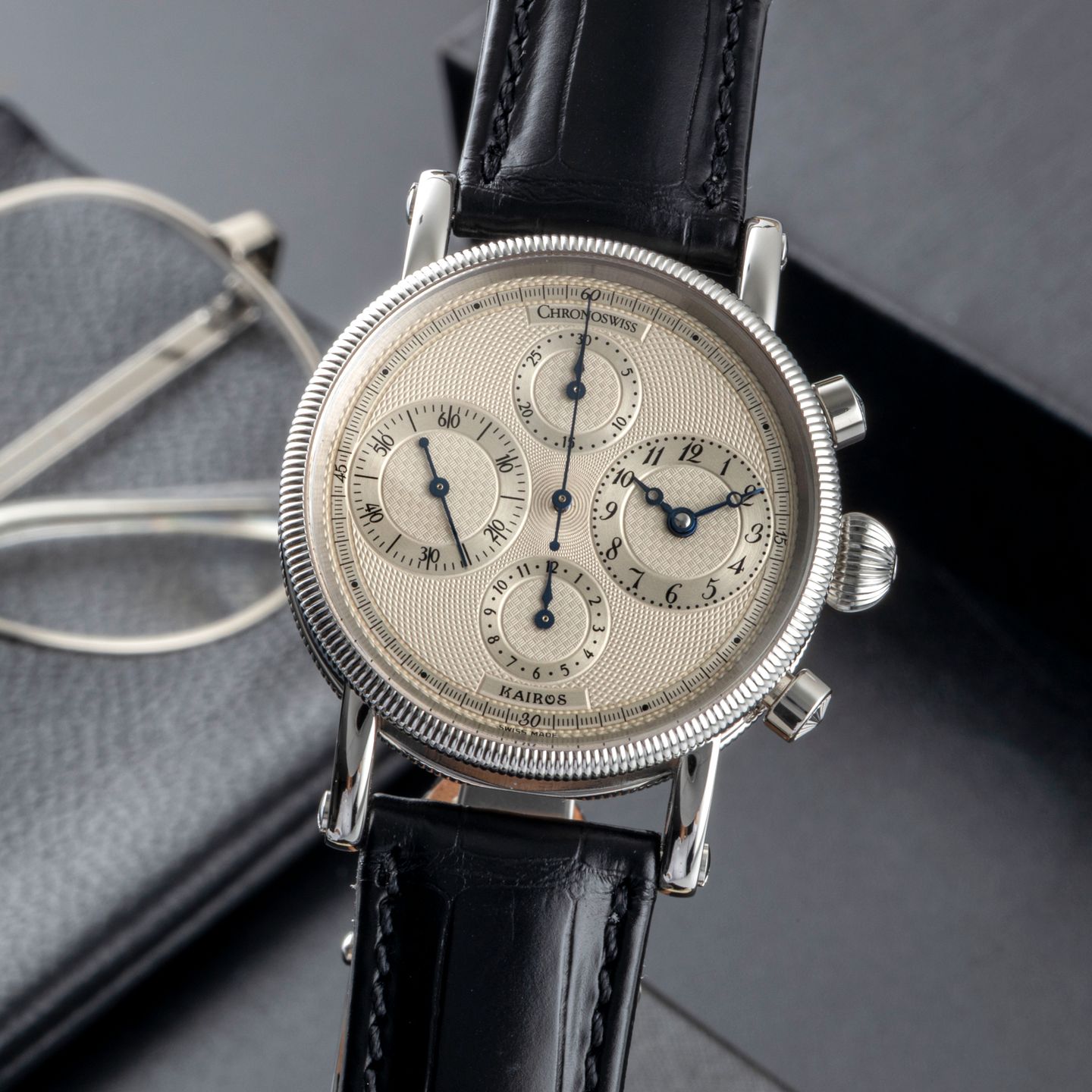 Chronoswiss Kairos CH-7523 (Onbekend (willekeurig serienummer)) - Zwart wijzerplaat 39mm Staal (3/8)