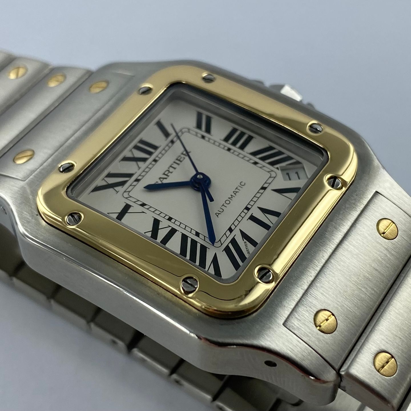 Cartier Santos Galbée 2823 (Unknown (random serial)) - White dial 32 mm Gold/Steel case (3/7)