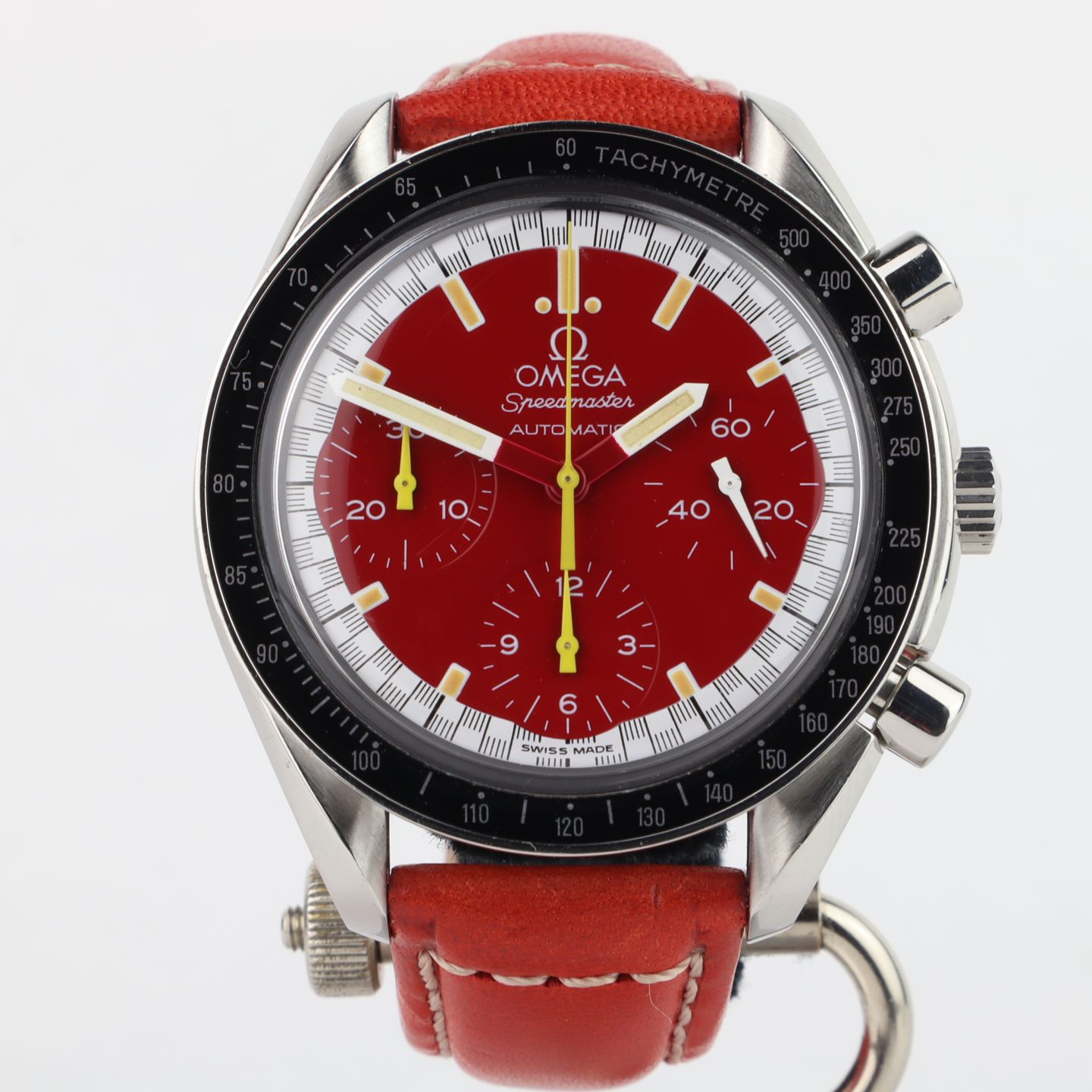 Omega Speedmaster Reduced 3810.61.41 (1996) - Red dial 39 mm Steel case (2/8)