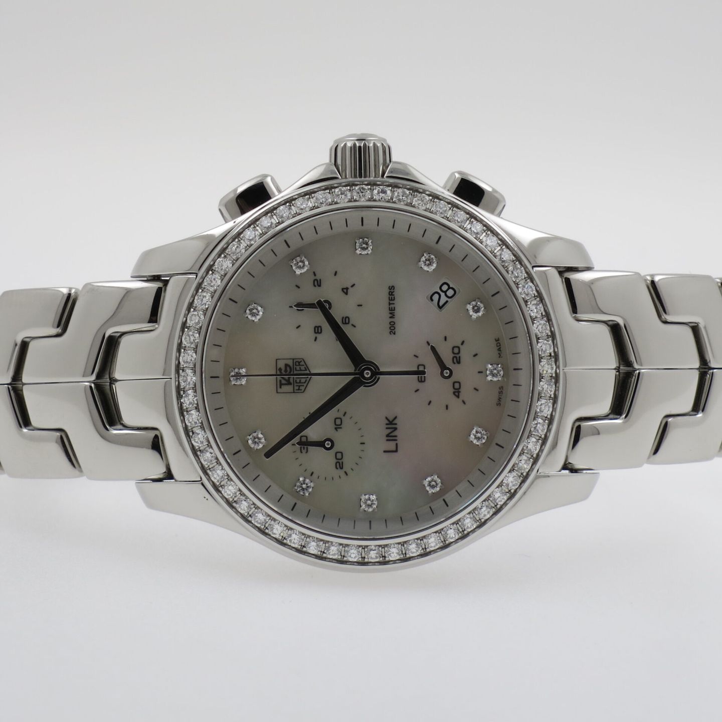 TAG Heuer Link Lady CJF1314.BA0580 (2006) - Pearl dial 33 mm Steel case (2/4)