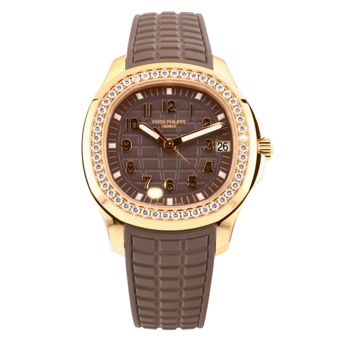 Patek Philippe Aquanaut 5268/200R-010 (2026) - Bruin wijzerplaat 38mm Roségoud (1/8)