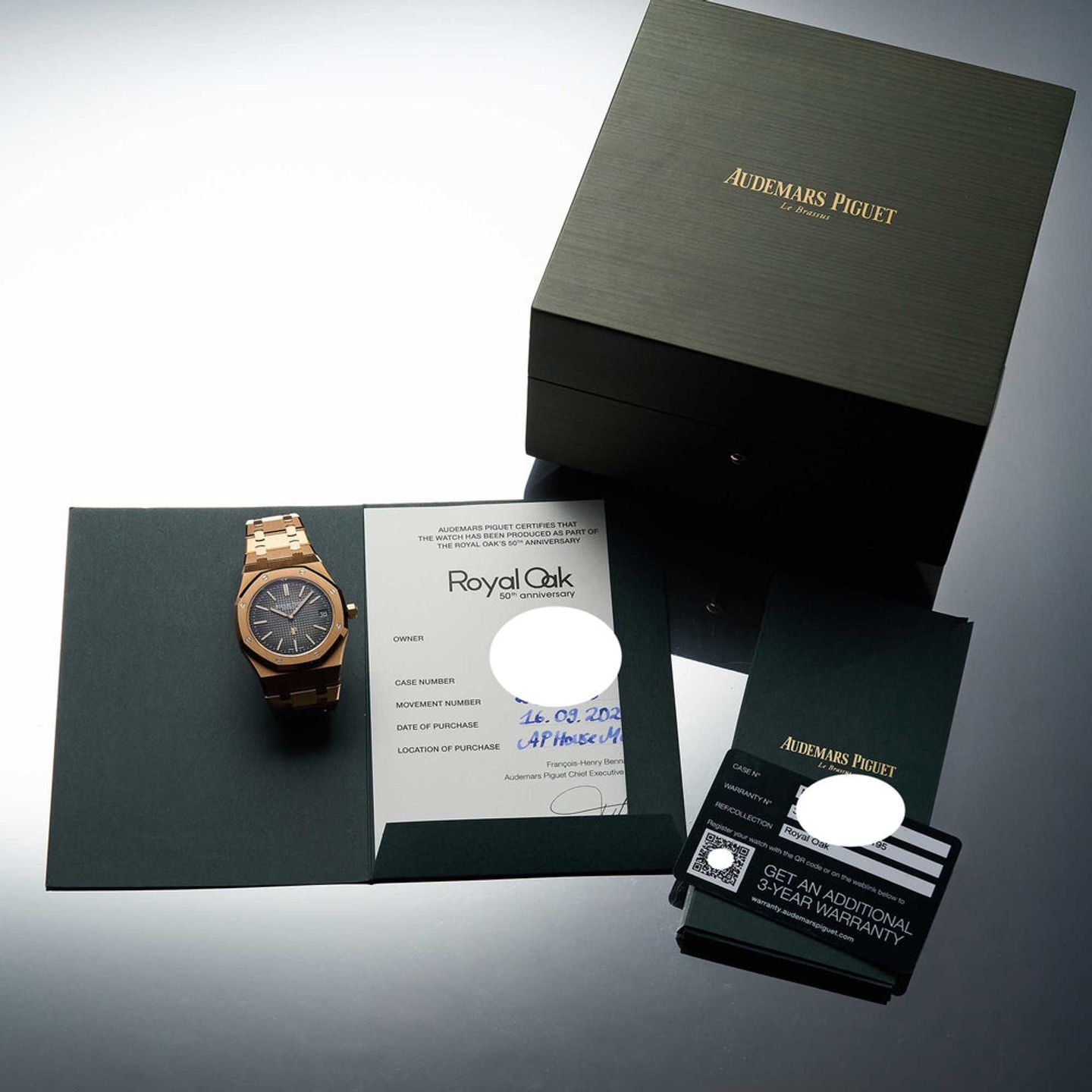 Audemars Piguet Royal Oak Jumbo 16202OR.OO.1240OR.01 (2022) - Grey dial 39 mm Rose Gold case (7/7)