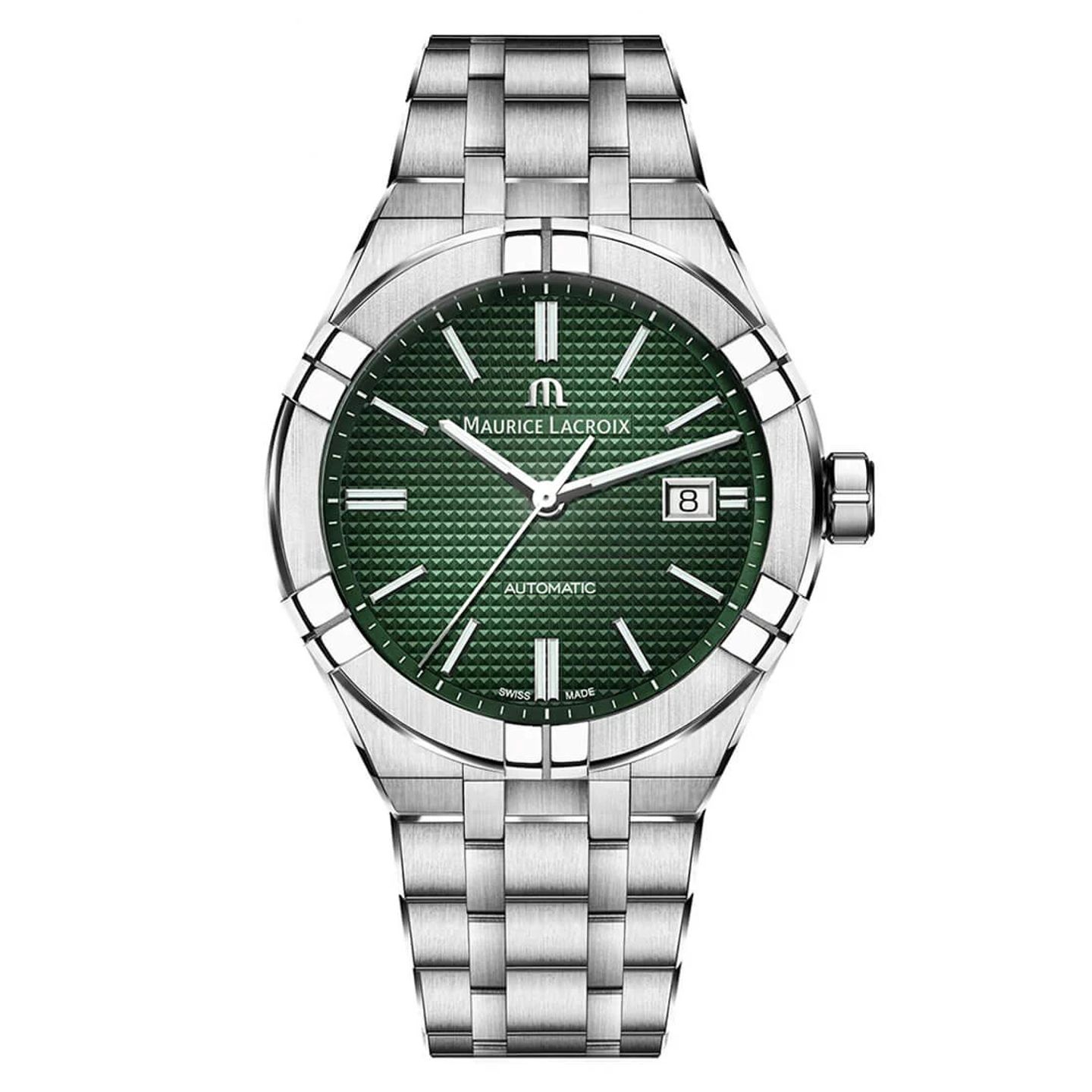 Maurice Lacroix Aikon AI6008-SS002-630-1 (2023) - Groen wijzerplaat 42mm Staal (3/3)