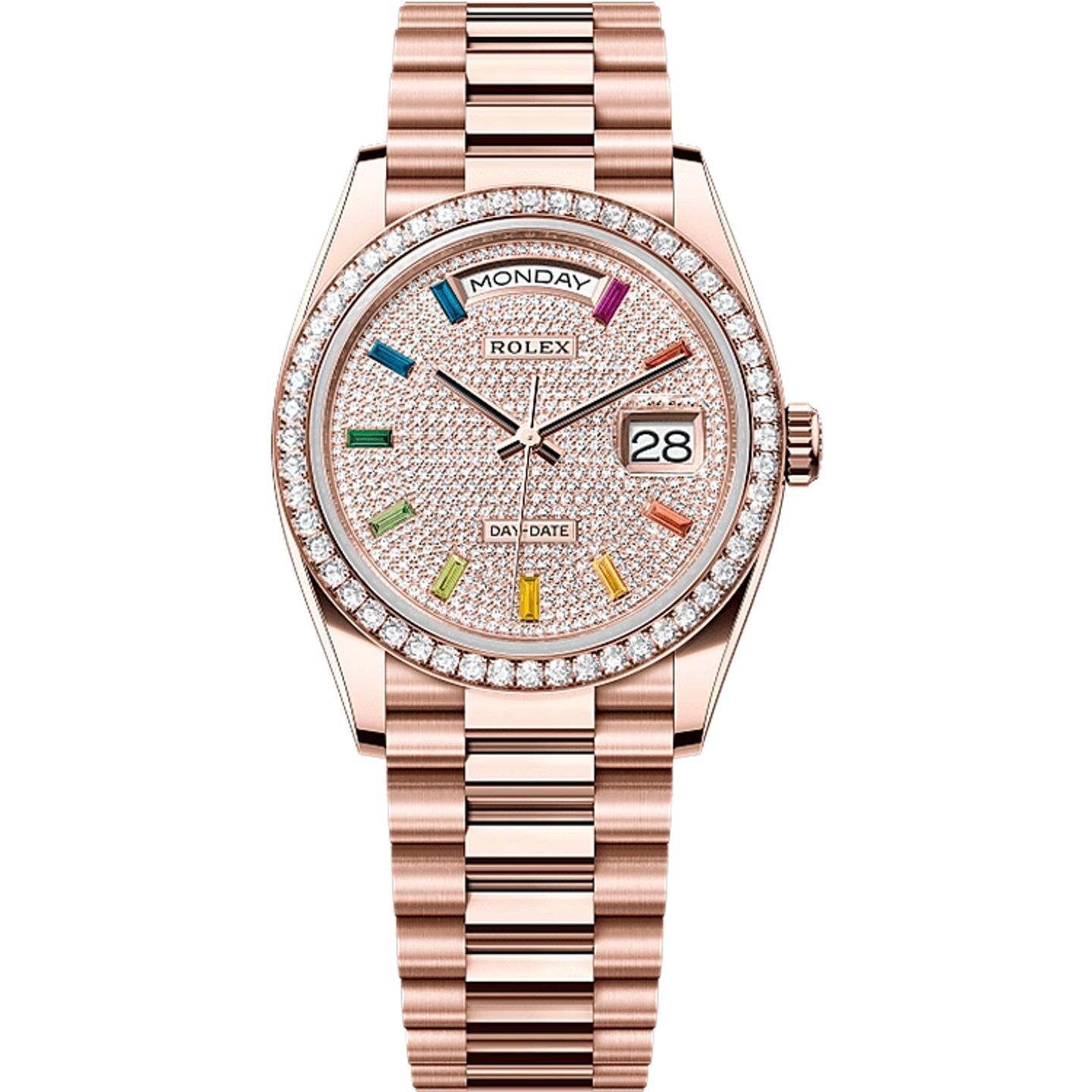 Rolex Day-Date 36 128345RBR (2025) - Diamant wijzerplaat 36mm Roségoud (1/1)