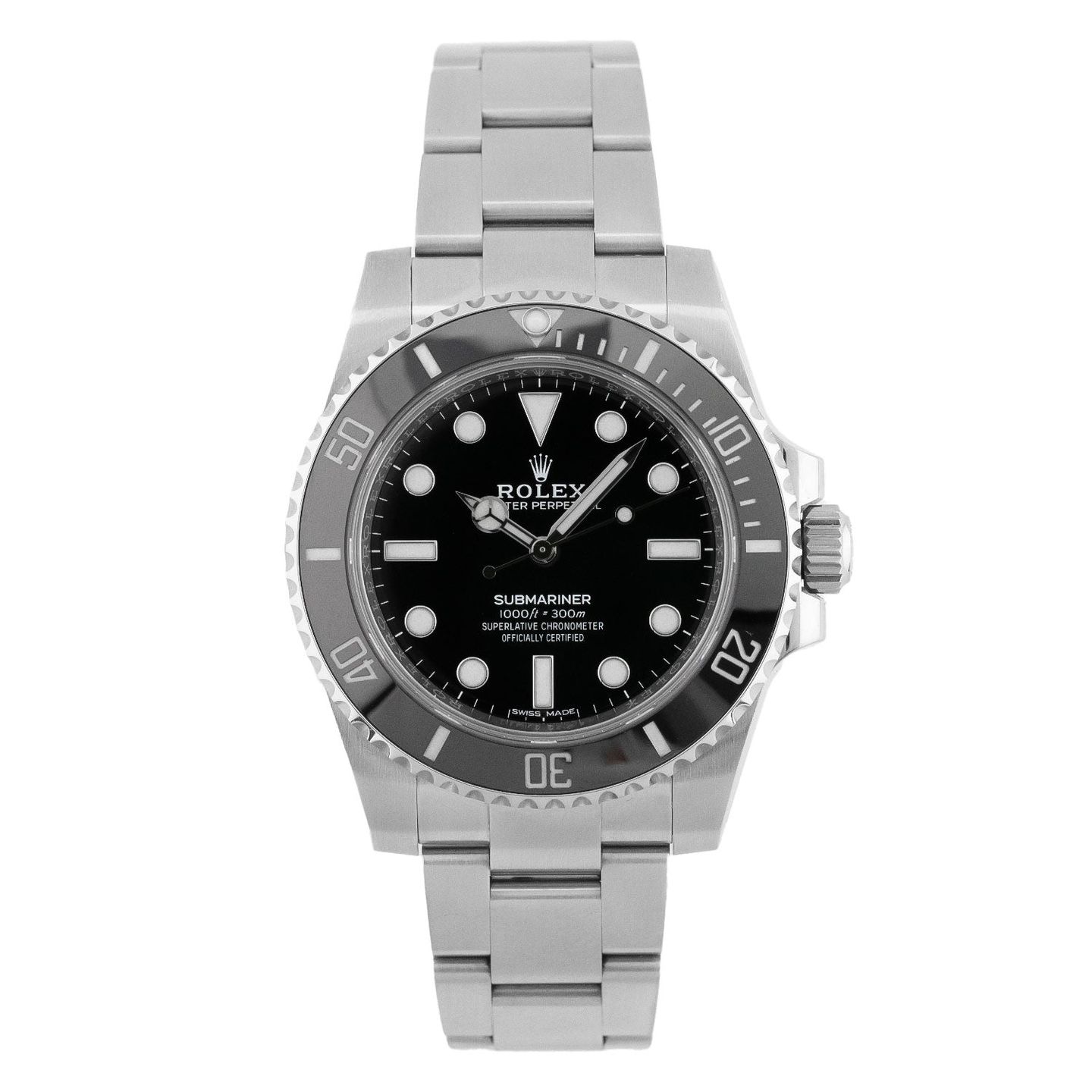 Rolex Submariner No Date 114060 (2019) - Zwart wijzerplaat 40mm Staal (1/5)