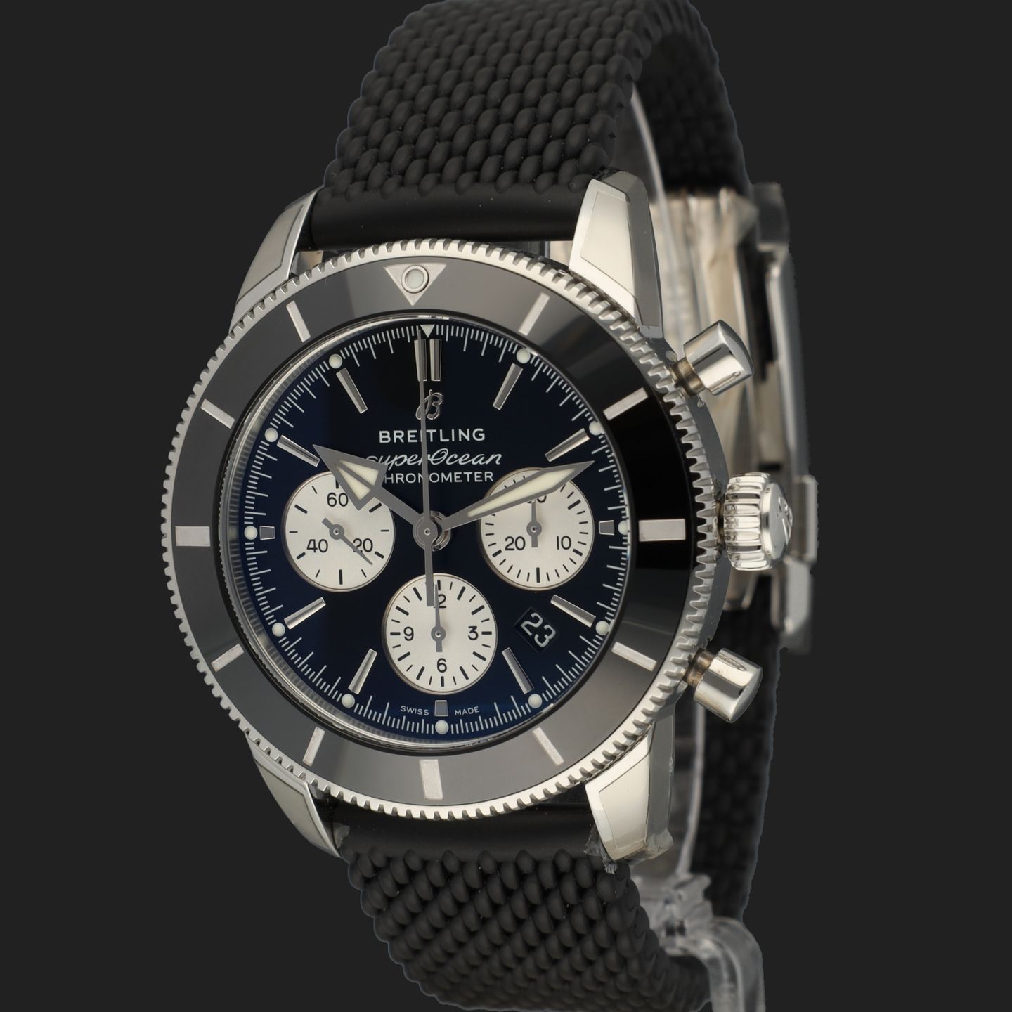 Breitling Superocean Heritage II Chronograph AB0162121B1S1 (2019) - Zwart wijzerplaat 44mm Staal (1/8)