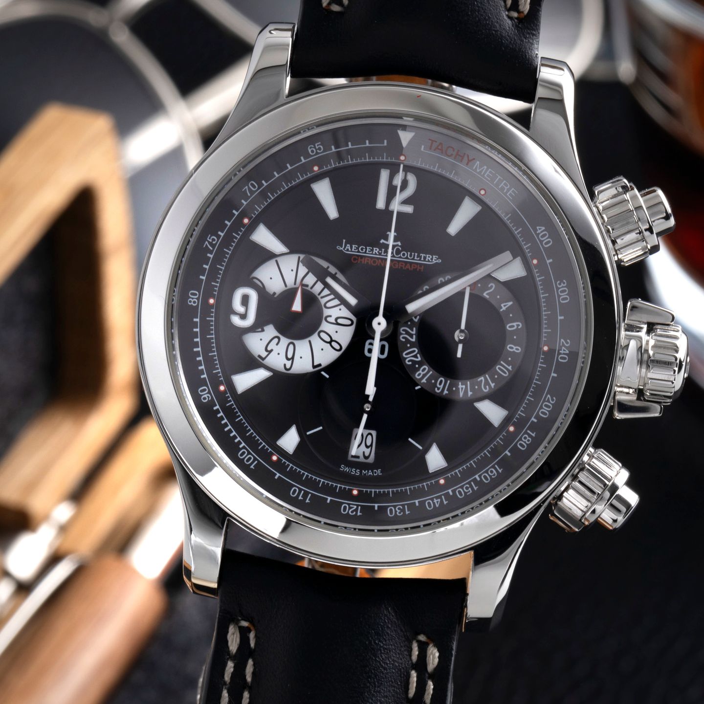Jaeger-LeCoultre Master Compressor Chronograph Q1758470 (Unknown (random serial)) - Black dial 42 mm Steel case (2/8)
