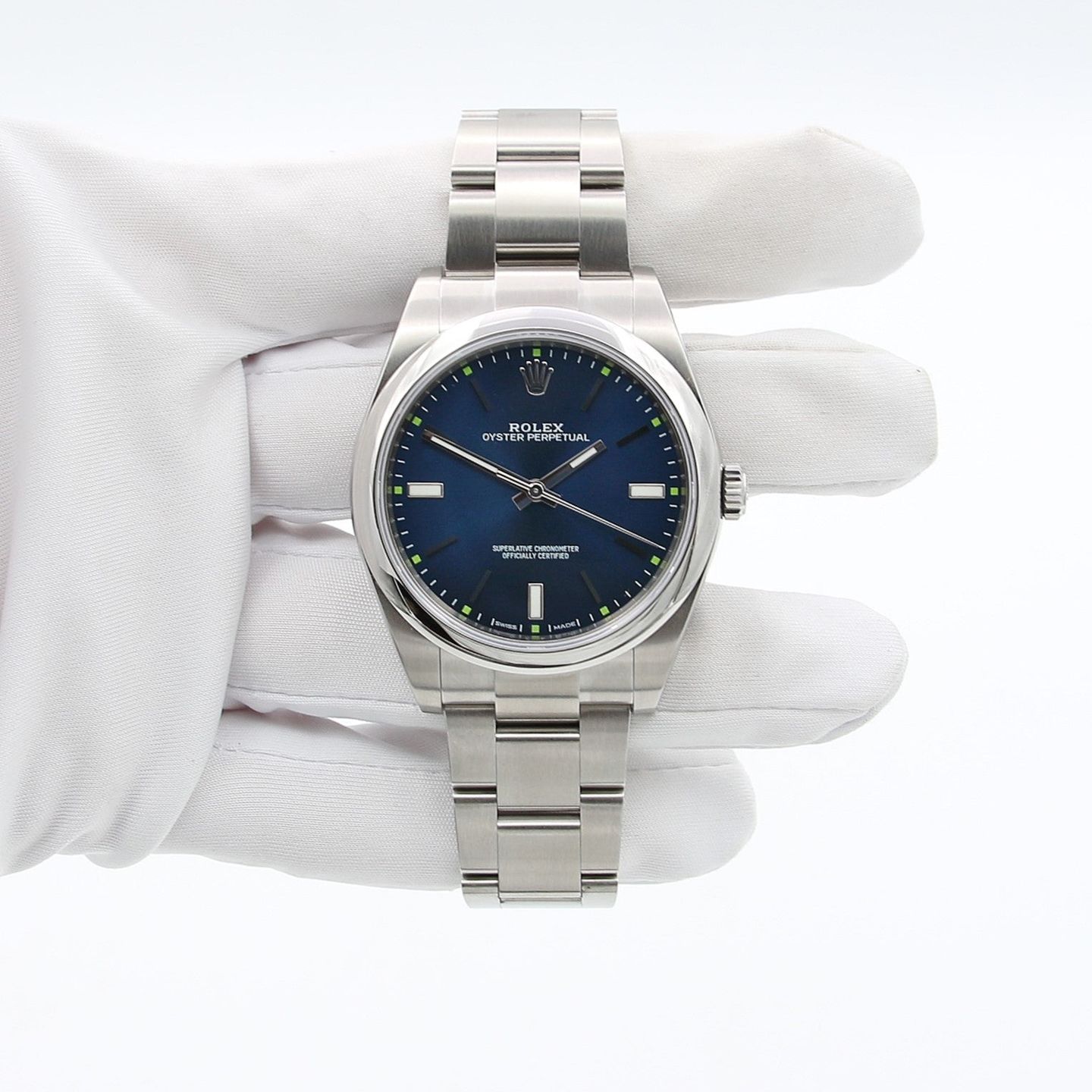 Rolex Oyster Perpetual 39 114300 (Unknown (random serial)) - Blue dial 39 mm Steel case (3/8)