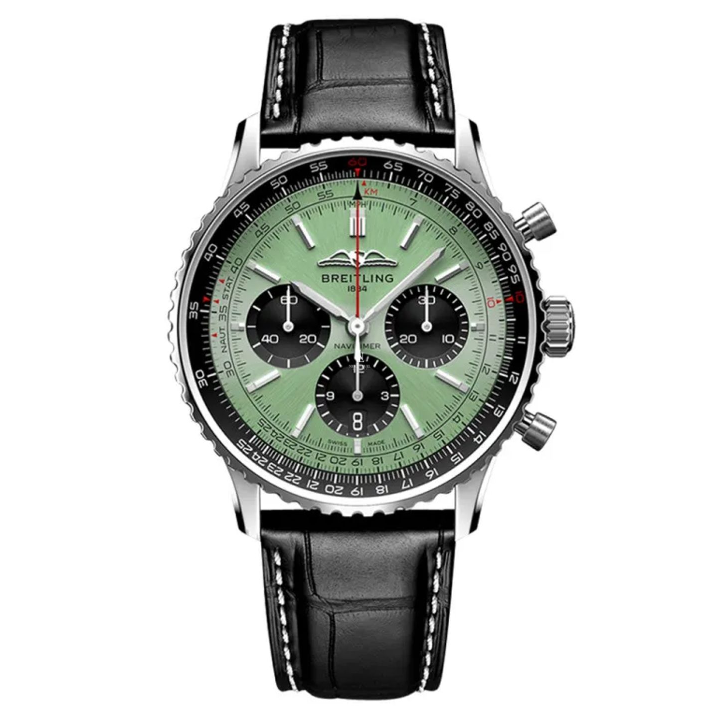Breitling Navitimer 1 B01 Chronograph AB0138 (2026) - Zwart wijzerplaat 43mm Staal (1/6)