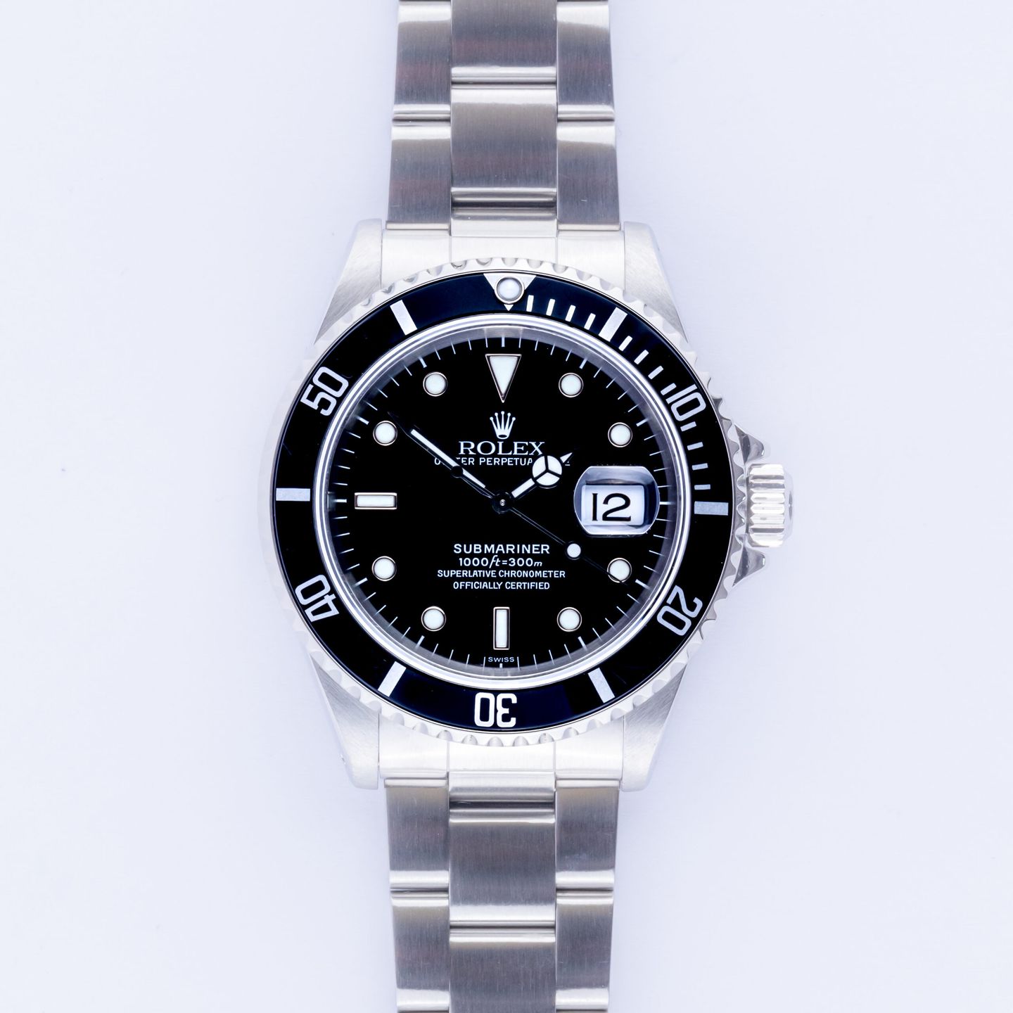 Rolex Submariner Date 16610 (1999) - Black dial 40 mm Steel case (3/8)