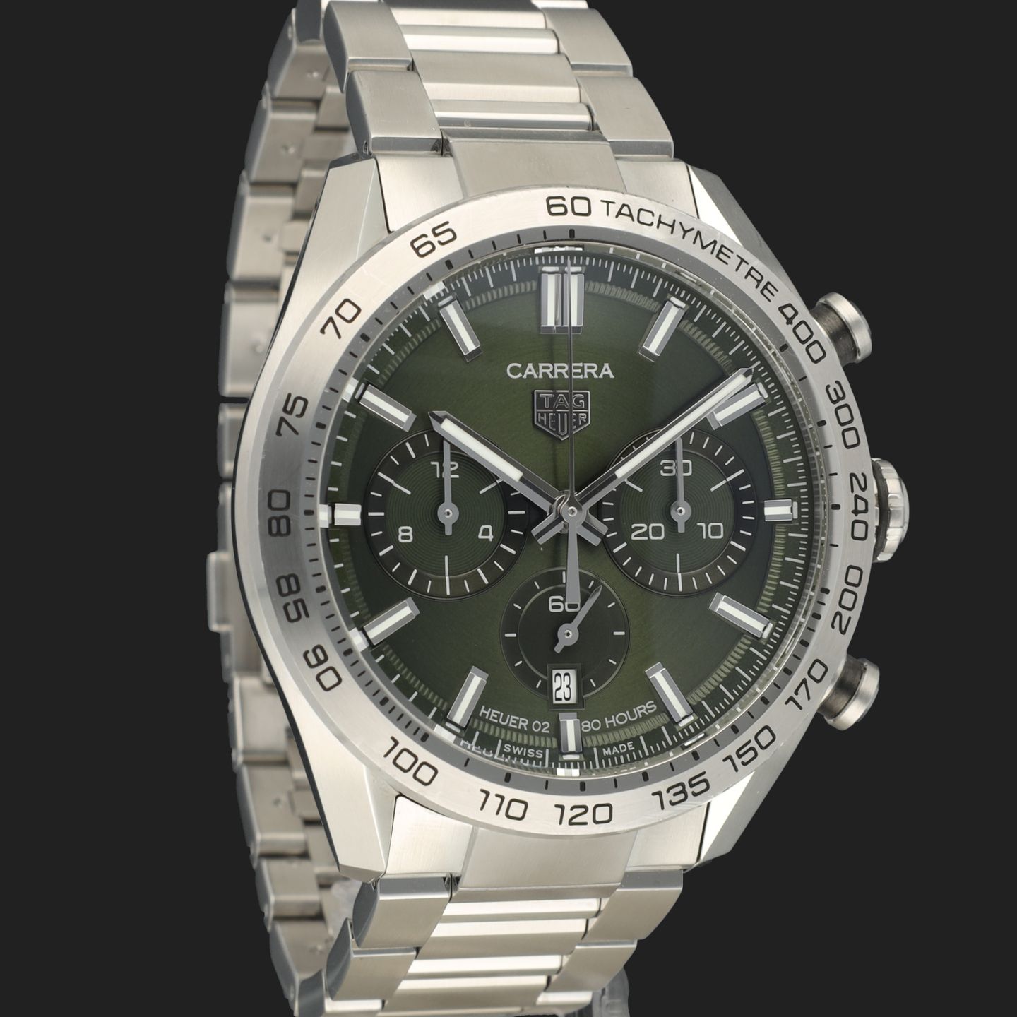 TAG Heuer Carrera CBN2A10.BA0643 (2023) - Groen wijzerplaat 44mm Staal (4/8)