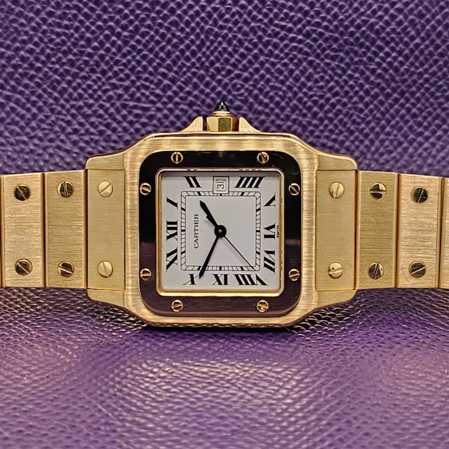 Cartier Santos 2960 (Onbekend (willekeurig serienummer)) - Wit wijzerplaat 29mm Geelgoud (1/6)