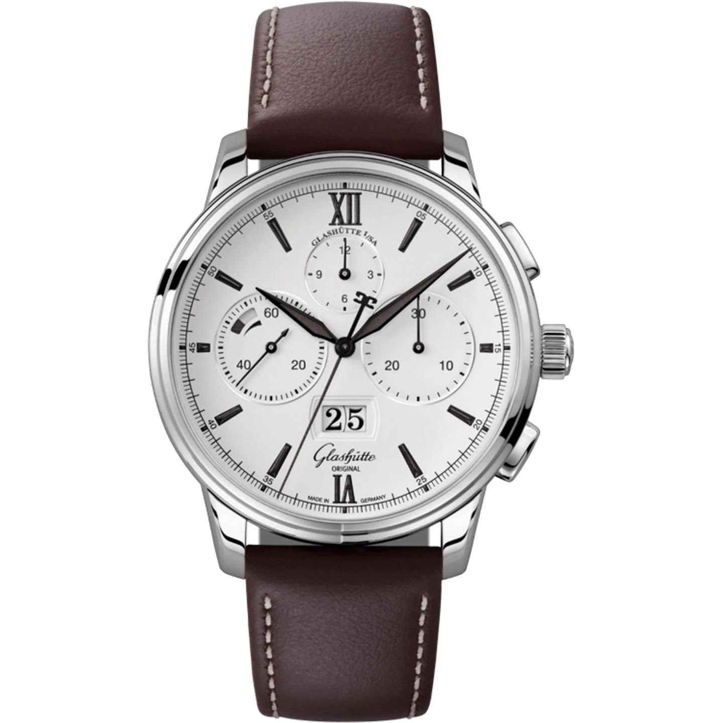Glashütte Original Senator Chronograph Panorama Date 1-37-01-05-02-35 (2026) - Silver dial 42 mm Steel case (1/1)