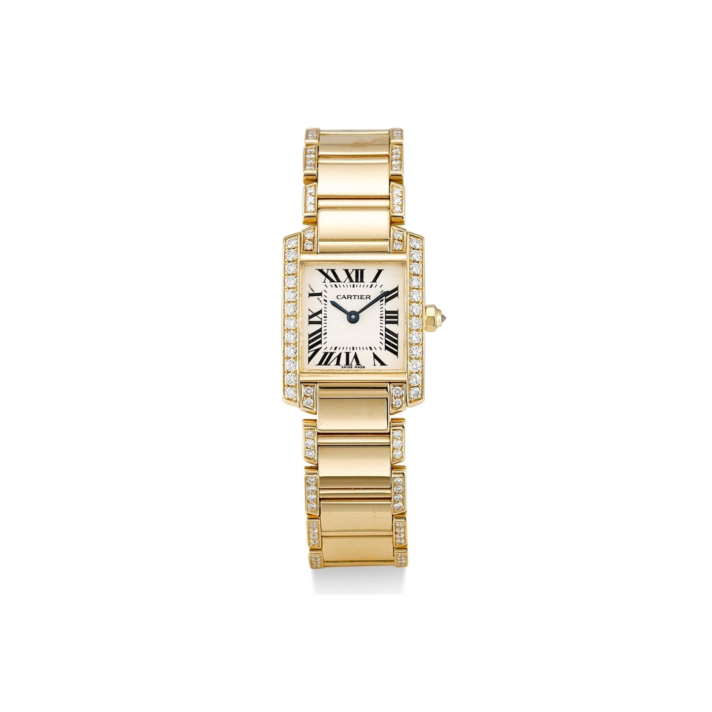 Cartier Tank Française 2385 (Unknown (random serial)) - White dial 25 mm Yellow Gold case (1/1)