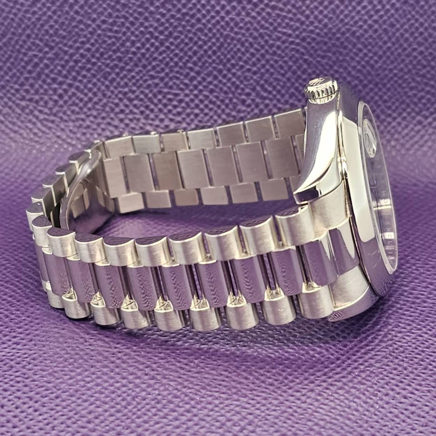 Rolex Day-Date II 218206 (2011) - Blue dial 41 mm Platinum case (3/4)