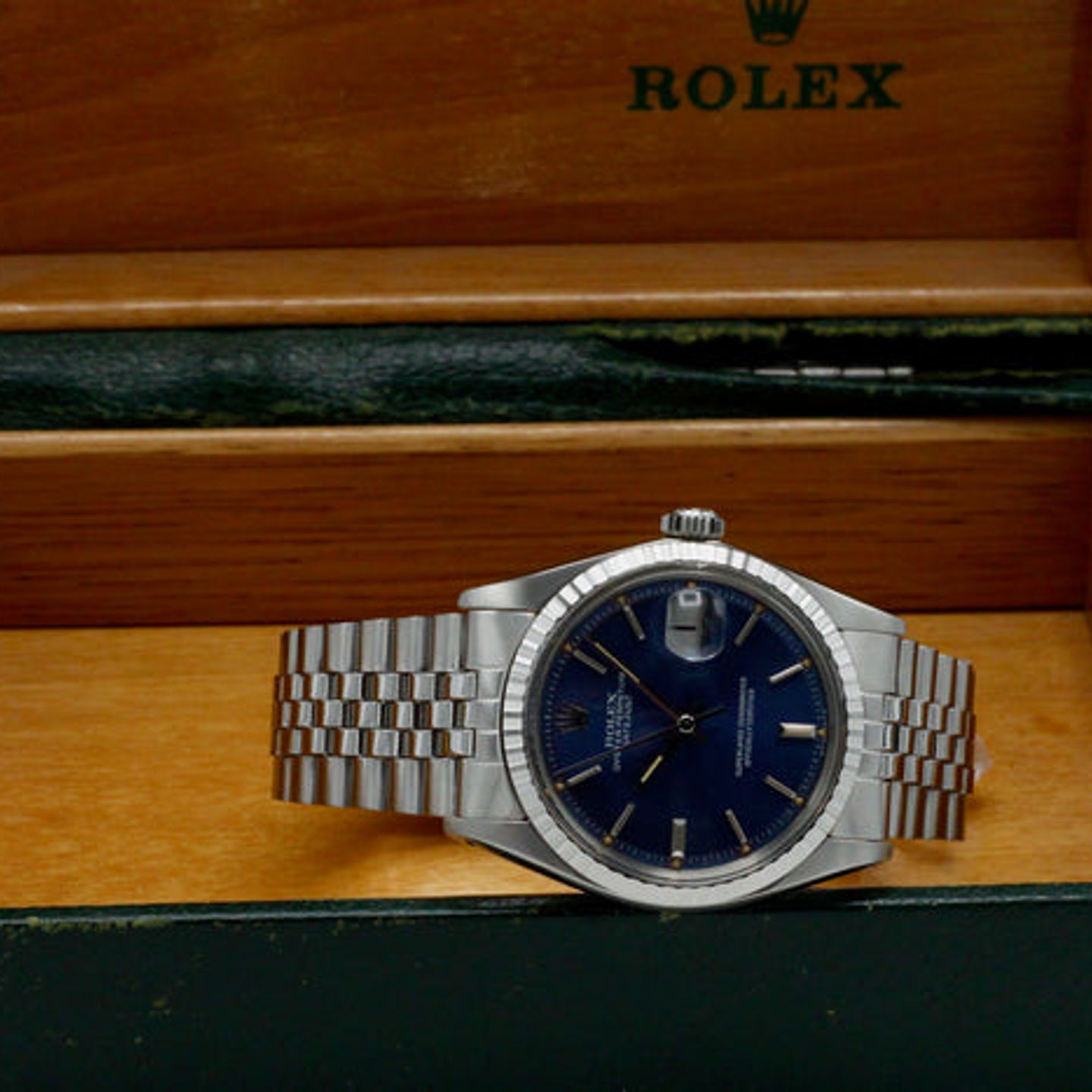 Rolex Datejust 1603 (1973) - Blauw wijzerplaat 36mm Staal (3/7)