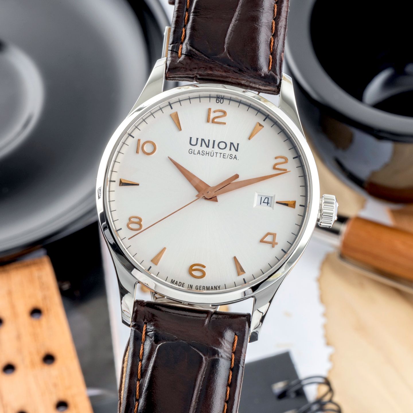 Union Glashütte Noramis D005.407.16.037.01 (Unknown (random serial)) - White dial 40 mm Steel case (3/8)