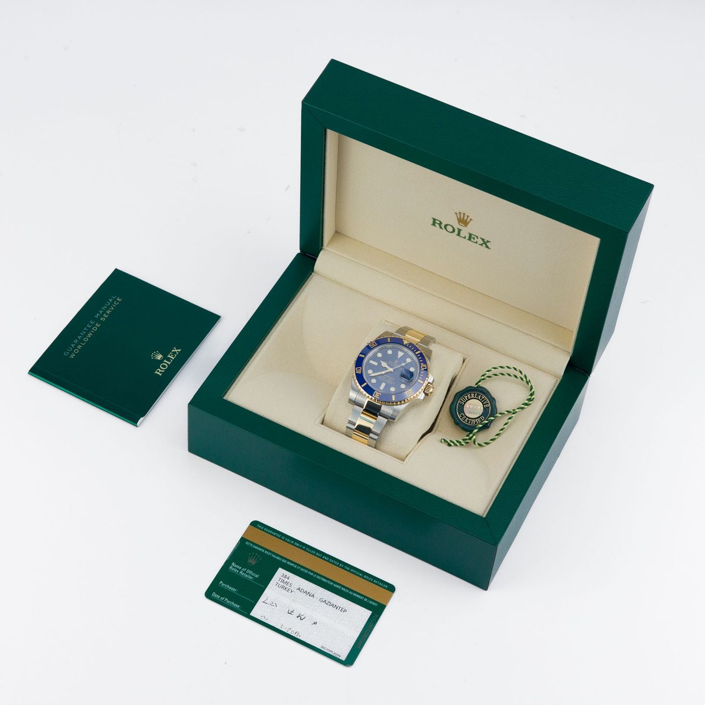 Rolex Submariner Date 116613LB (2016) - Blauw wijzerplaat 40mm Goud/Staal (2/7)