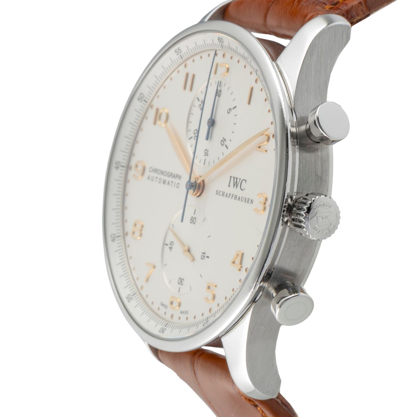 IWC Portuguese Chronograph IW371445 (Unknown (random serial)) - Silver dial 41 mm Steel case (6/8)