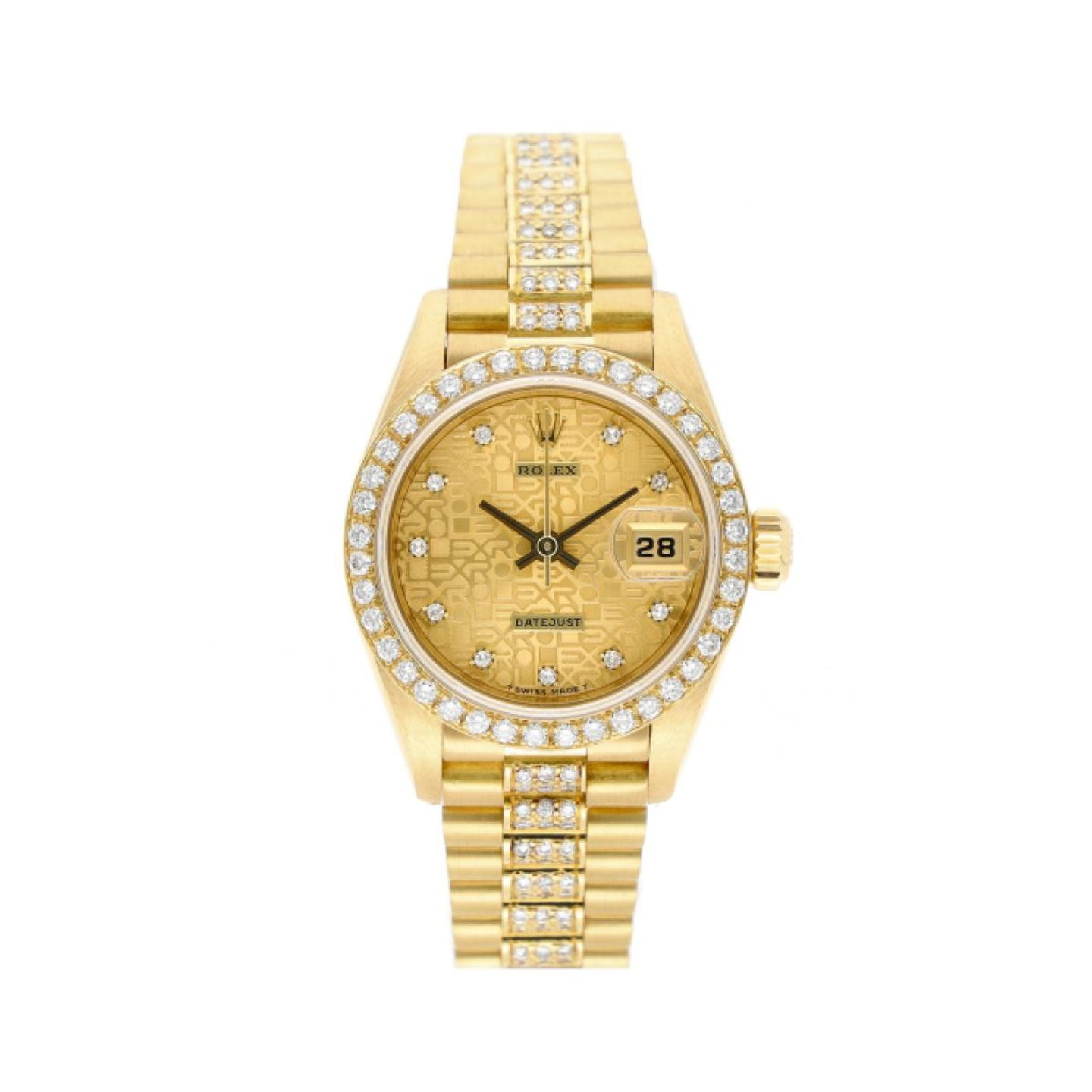 Rolex Lady-Datejust 69278 (1991) - Champagne dial 26 mm Yellow Gold case (1/5)