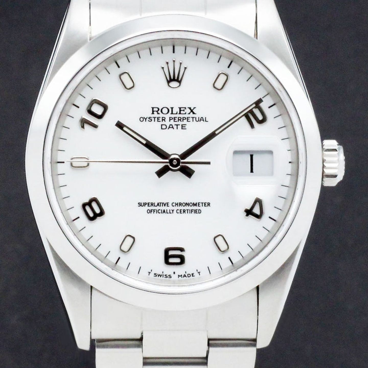 Rolex Oyster Perpetual Date 15200 (1998) - Wit wijzerplaat 34mm Staal (1/7)