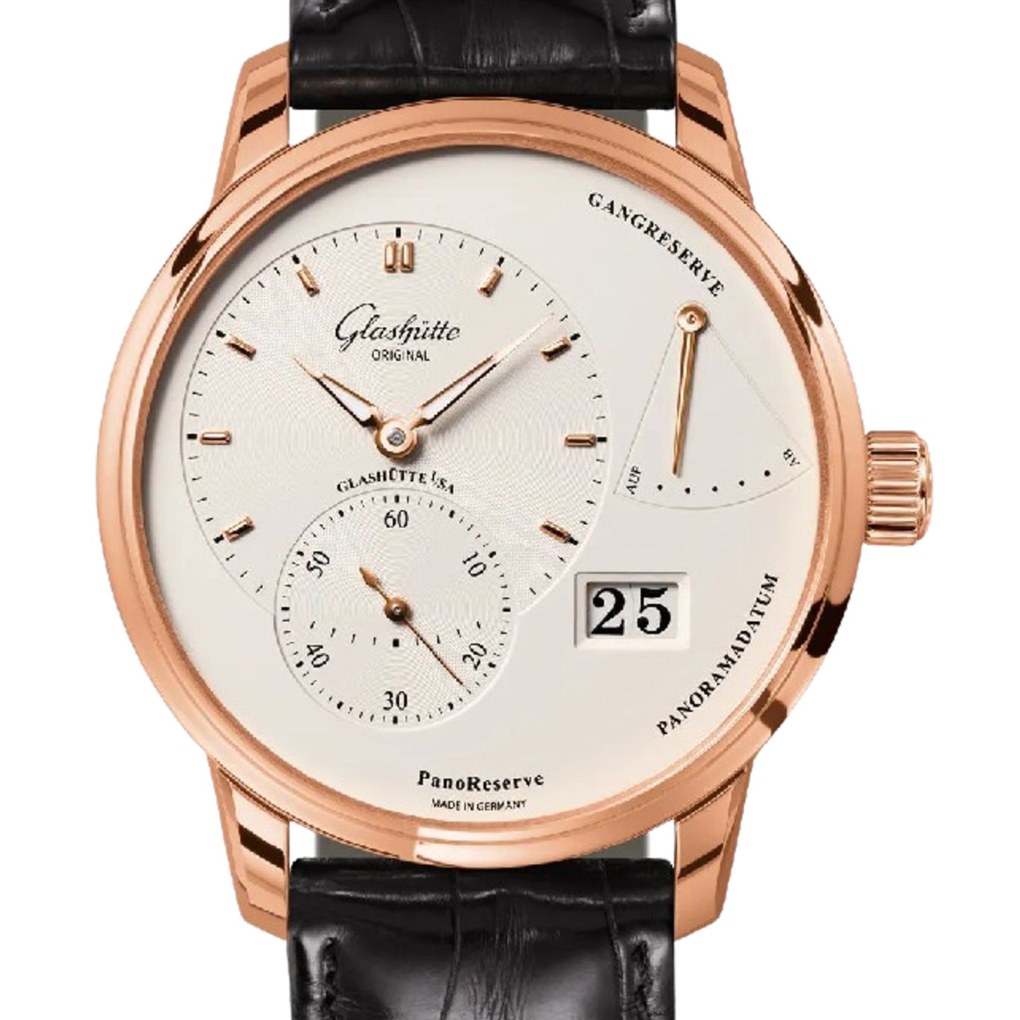 Glashütte Original PanoReserve 1-65-01-25-15-61 (2024) - Silver dial 40 mm Red Gold case (1/1)