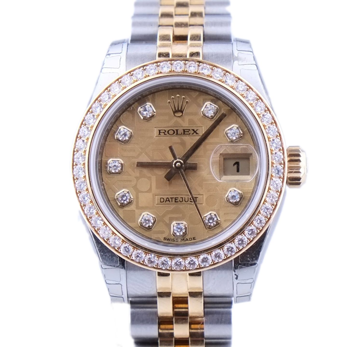 Rolex Lady-Datejust 179383 (2011) - Champagne dial 26 mm Gold/Steel case (1/1)