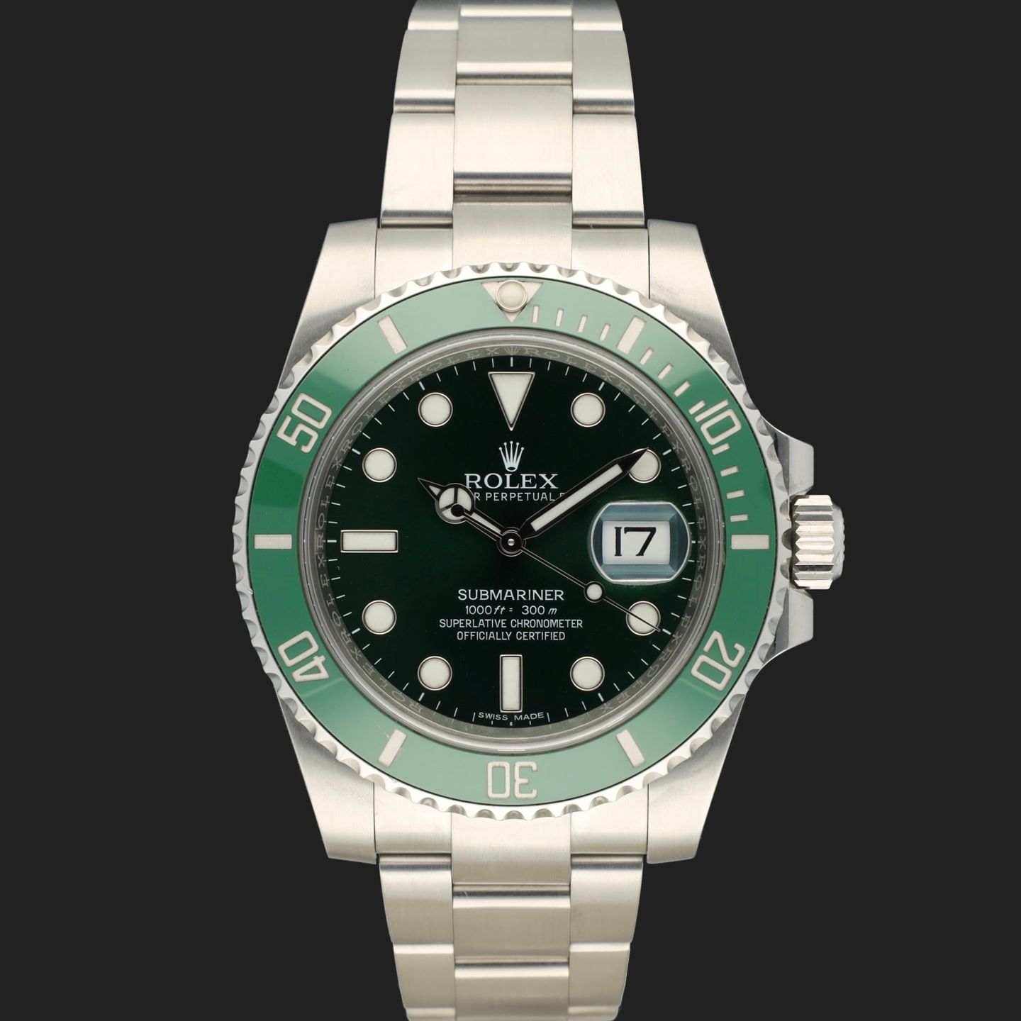 Rolex Submariner Date 116610LV (2016) - Groen wijzerplaat 40mm Staal (3/7)